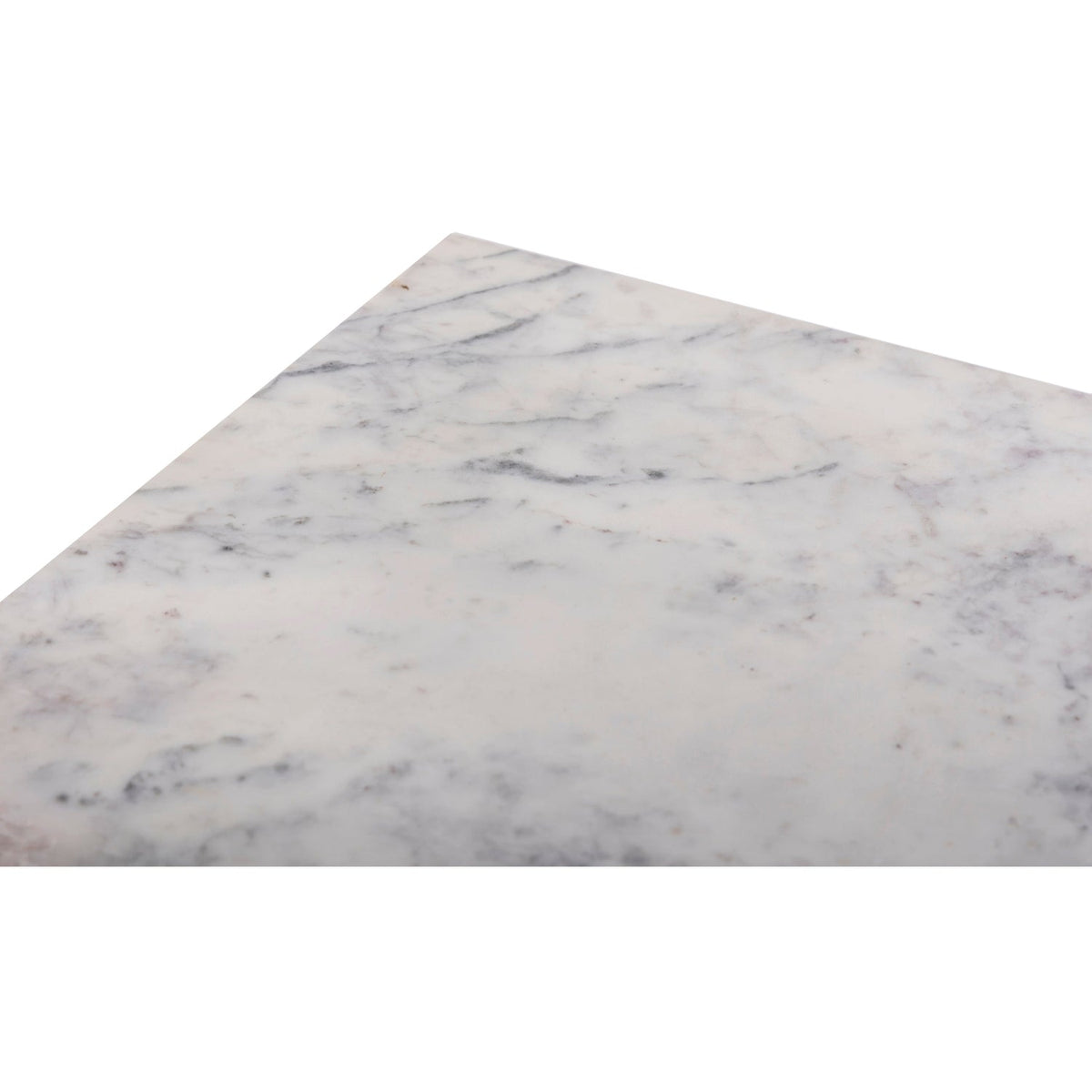 Verona White Genuine Marble End Table Set of 2