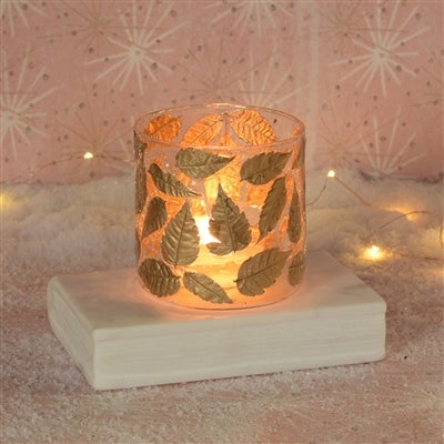 Leaf Gold Leaf Hurricane Set of 3