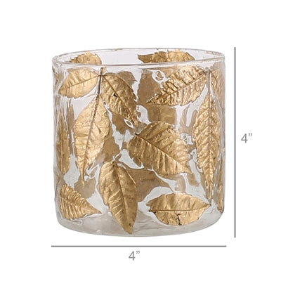 Leaf Gold Leaf Hurricane Set of 3