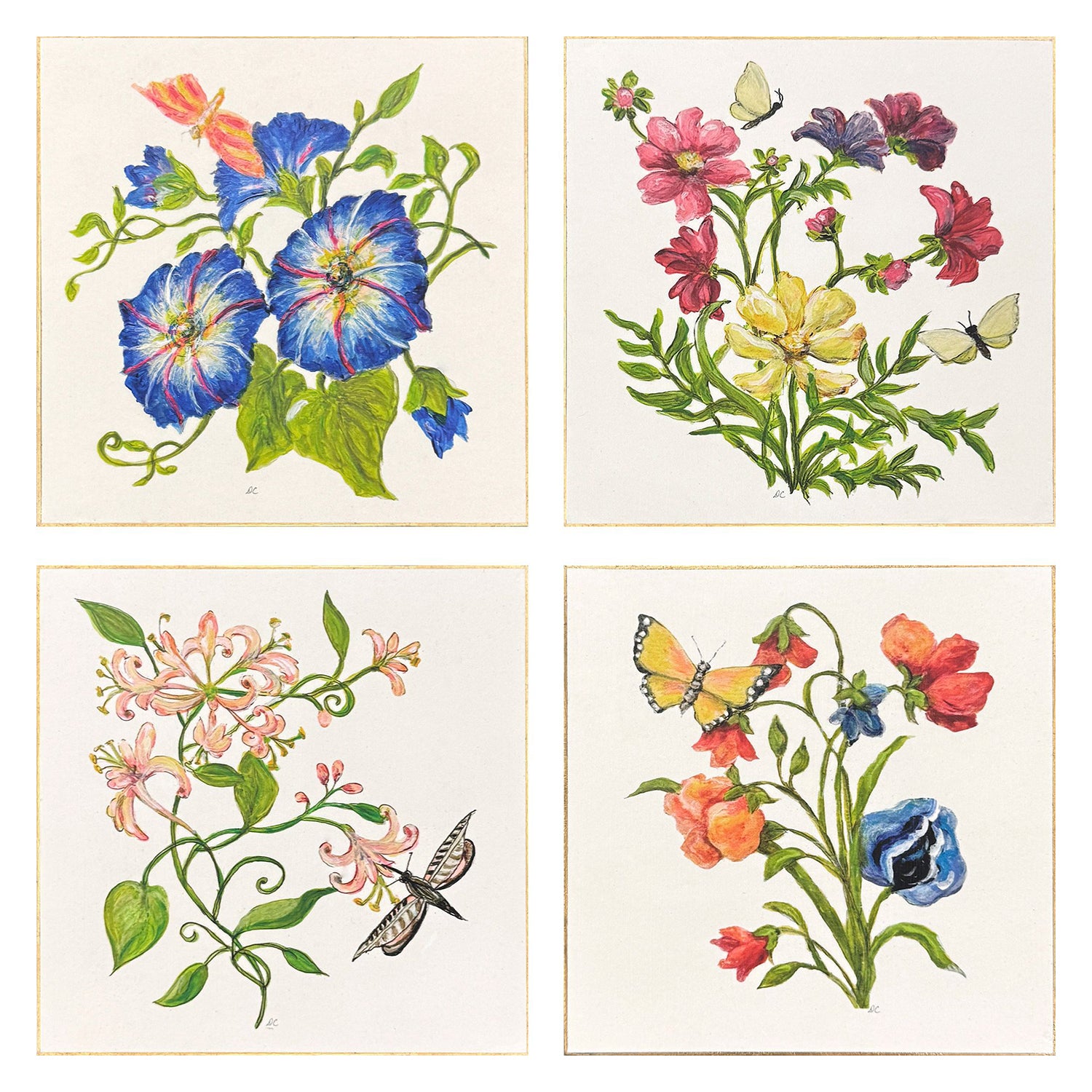 PopJoy Studio Floral Snapshot I Wall Sculpture Set of 4