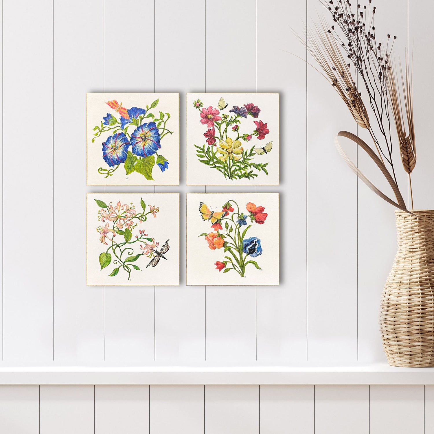 PopJoy Studio Floral Snapshot I Wall Sculpture Set of 4