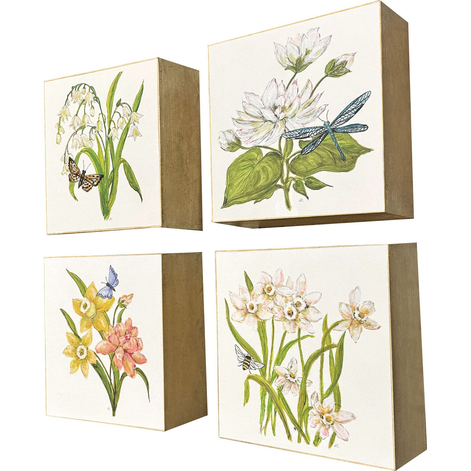 PopJoy Studio Floral Snapshot II Wall Sculpture Set of 4
