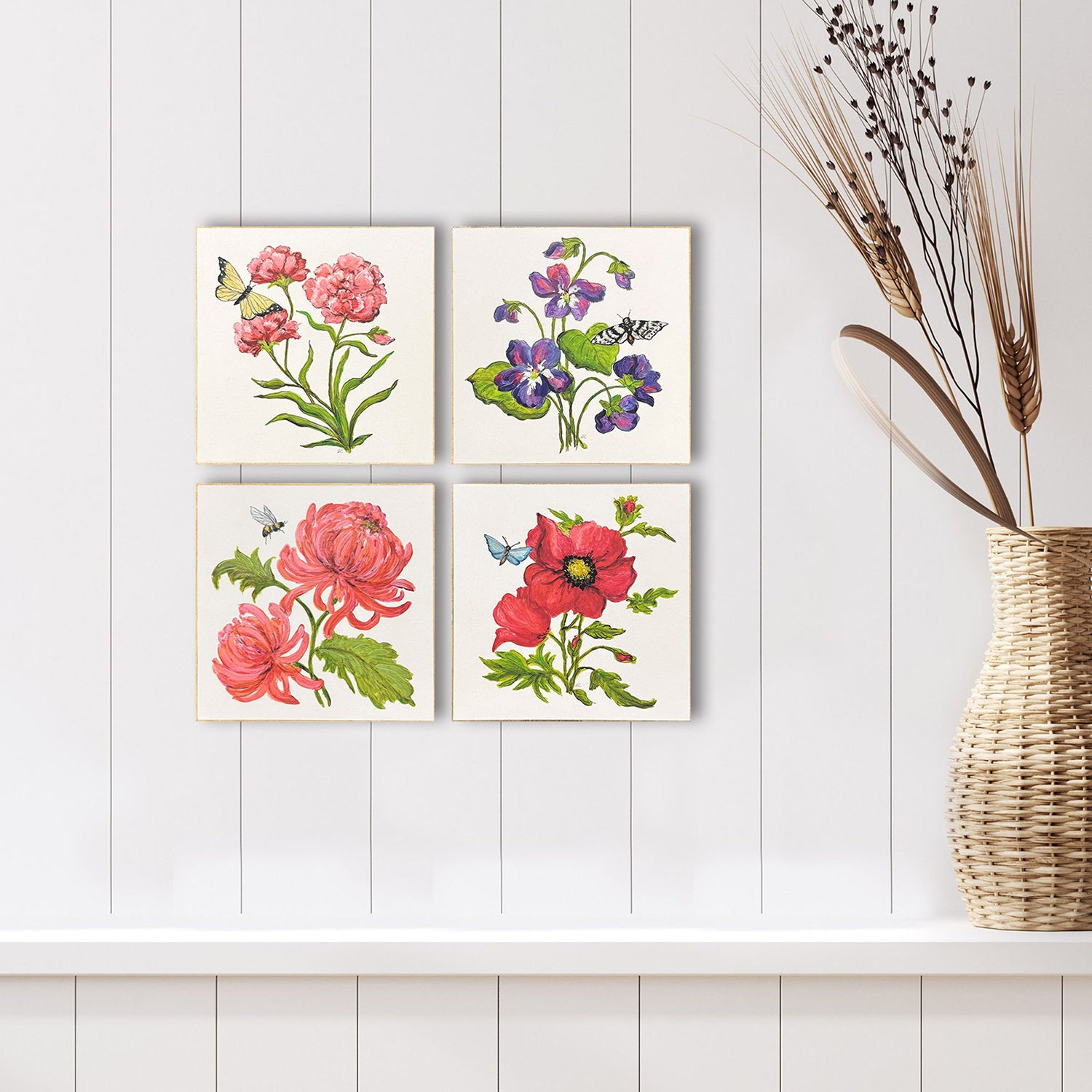 PopJoy Studio Floral Snapshot III Wall Sculpture Set of 4