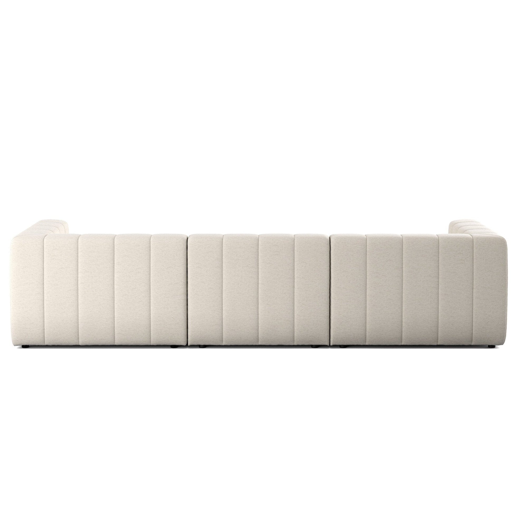 Four Hands Langham Channeled Crypton Nomad Snow 3 Piece Sectional Sofa back view