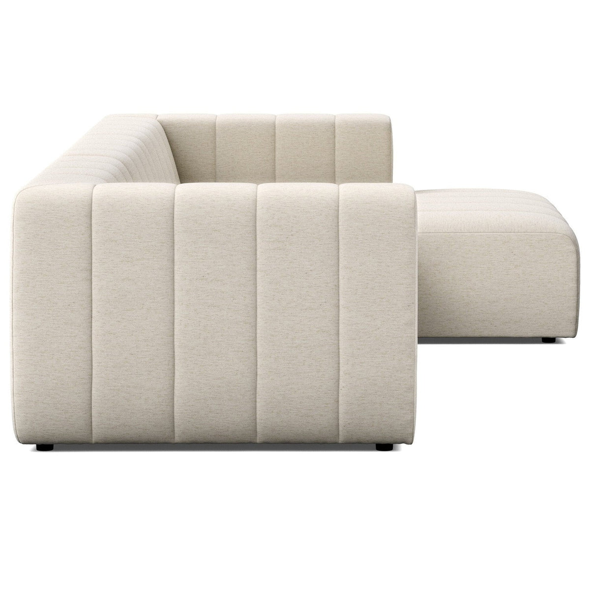 Four Hands Langham Channeled Crypton Nomad Snow 3 Piece Sectional Sofa side view