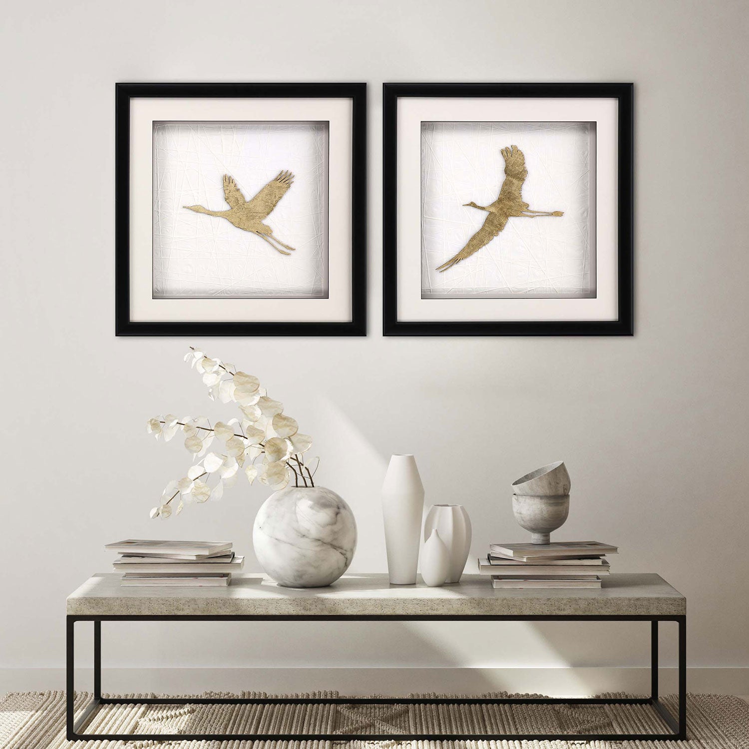 The Studio Flight of Gold II Framed Art Set of 2