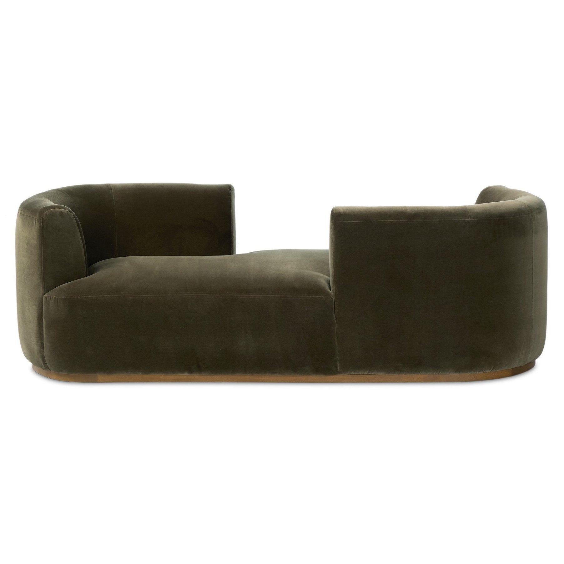 Four Hands Deandra Surrey Olive Tete A Tete Chaise back view