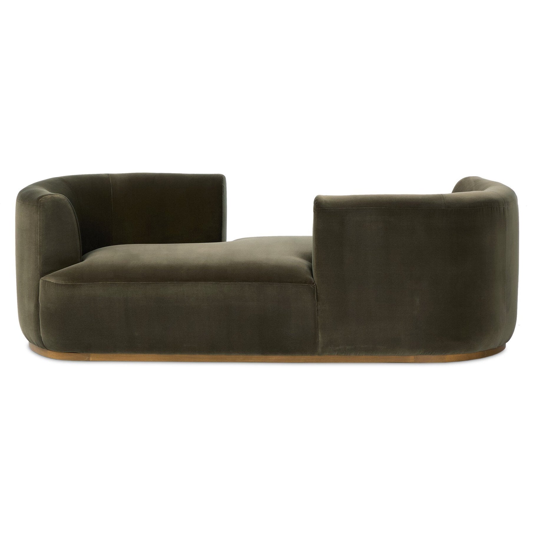 Four Hands Deandra Surrey Olive Tete A Tete Chaise front view