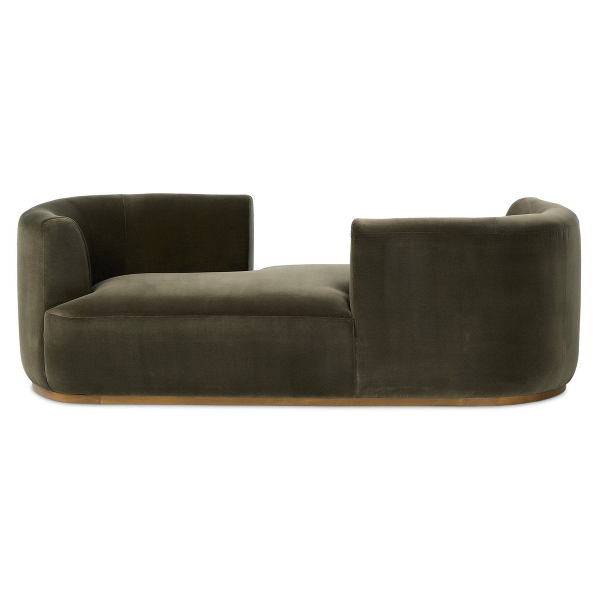 Four Hands Deandra Surrey Olive Tete A Tete Chaise front view