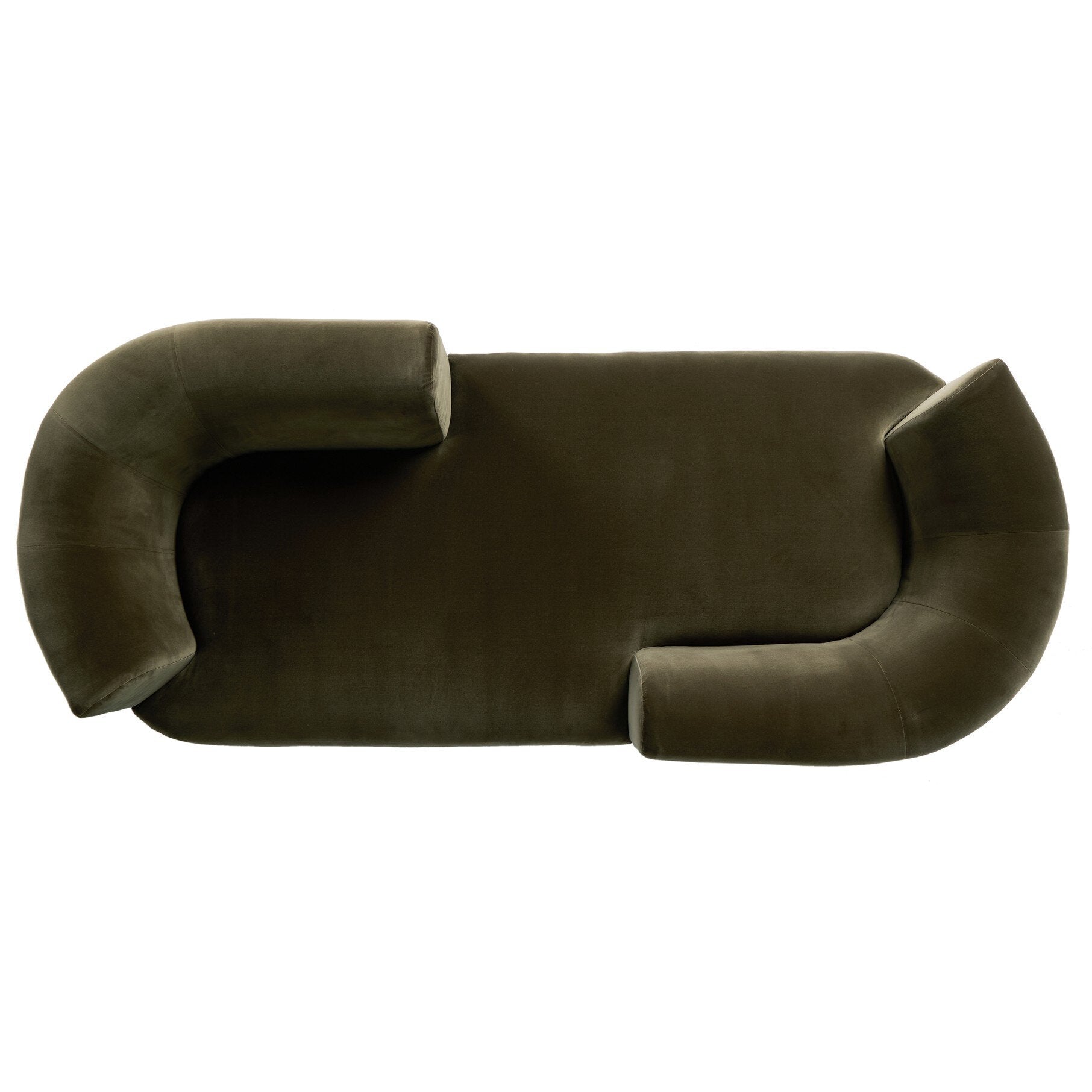 Four Hands Deandra Surrey Olive Tete A Tete Chaise top view