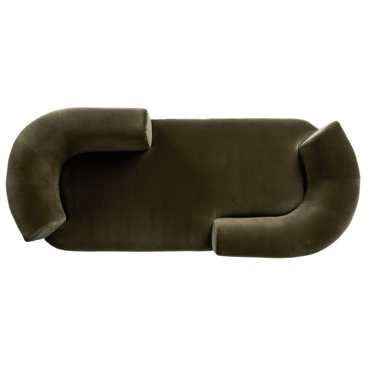 Four Hands Deandra Surrey Olive Tete A Tete Chaise top view