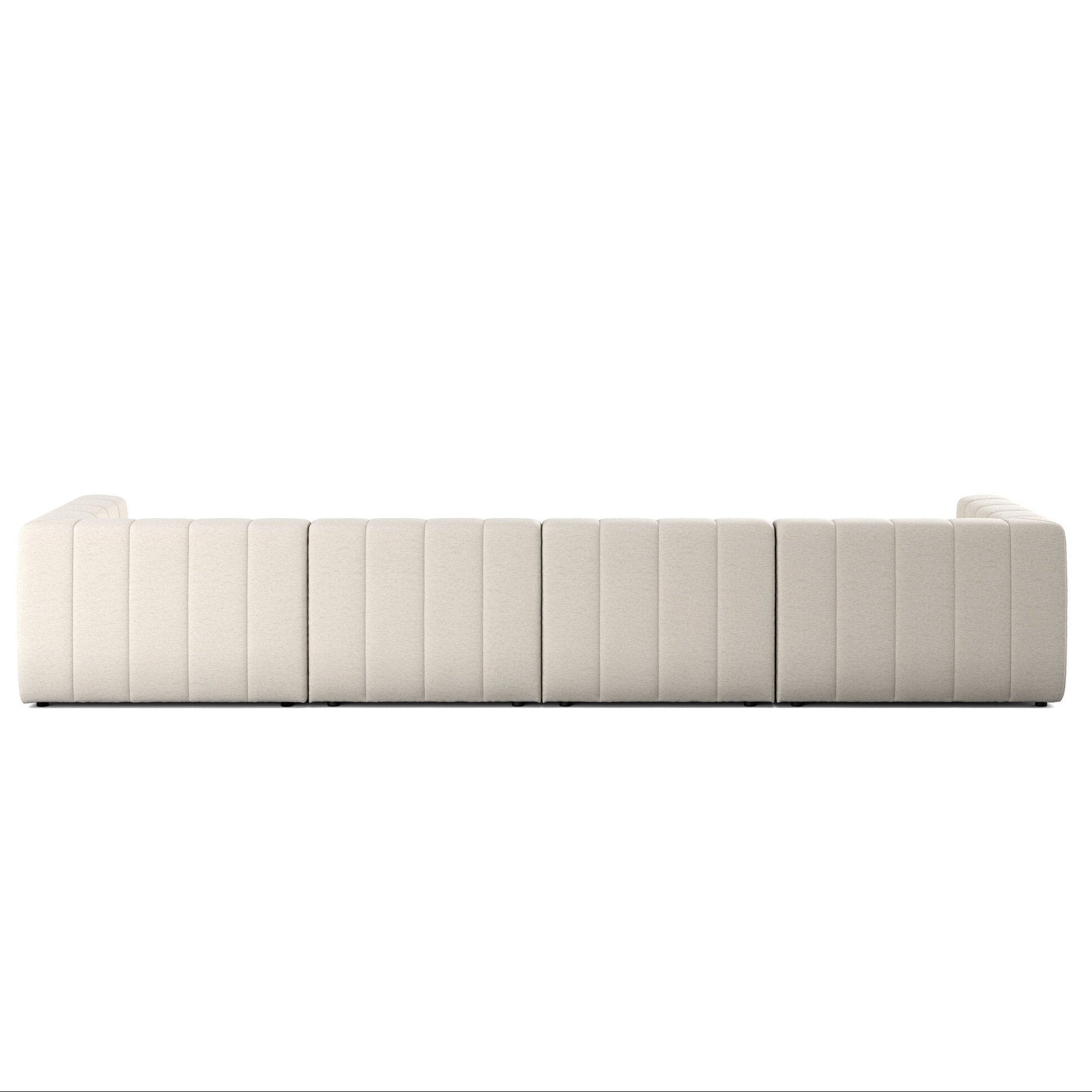 Four Hands Langham Channeled Crypton Nomad Snow 4 Piece Sectional Sofa back view