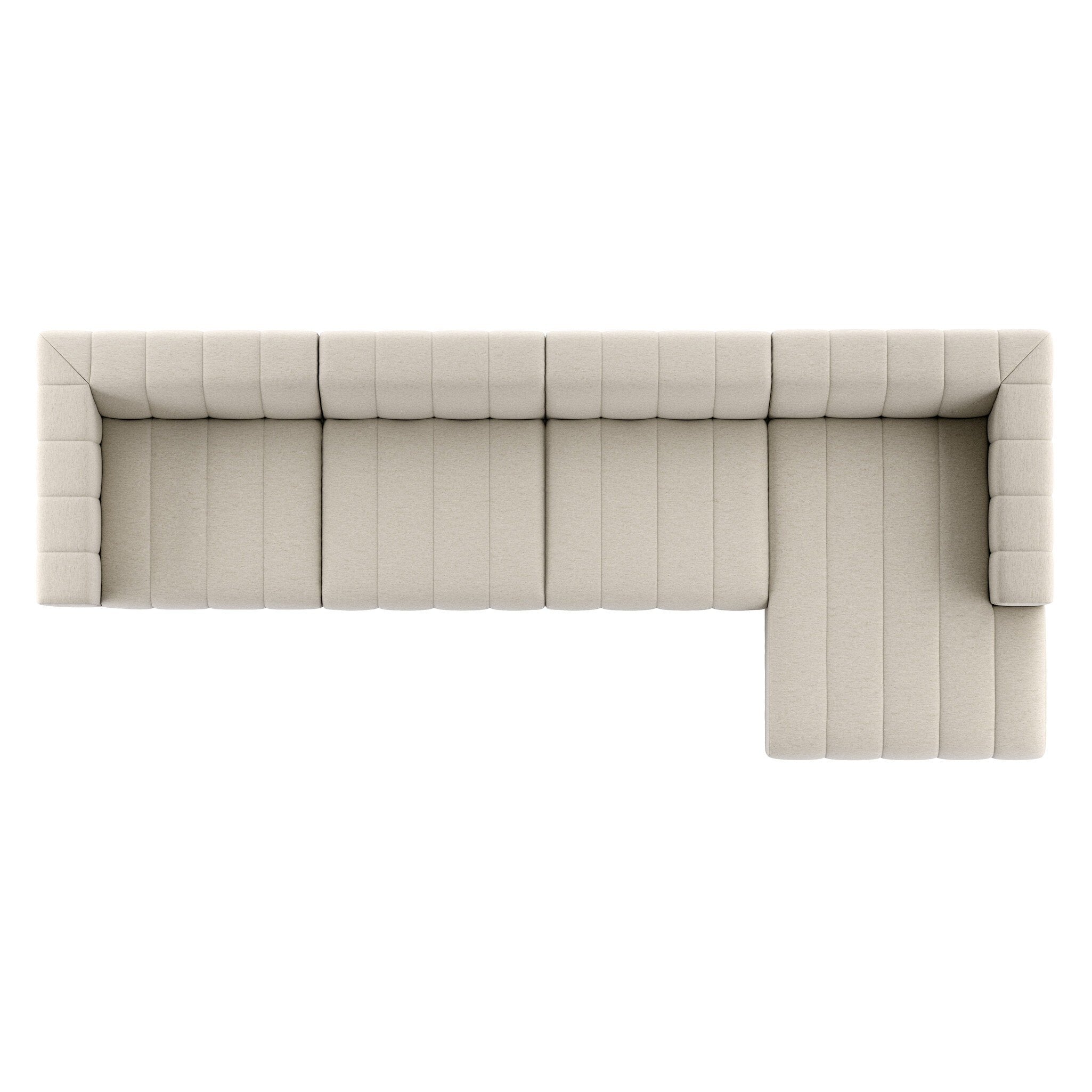 Four Hands Langham Channeled Crypton Nomad Snow 4 Piece Sectional Sofa top view