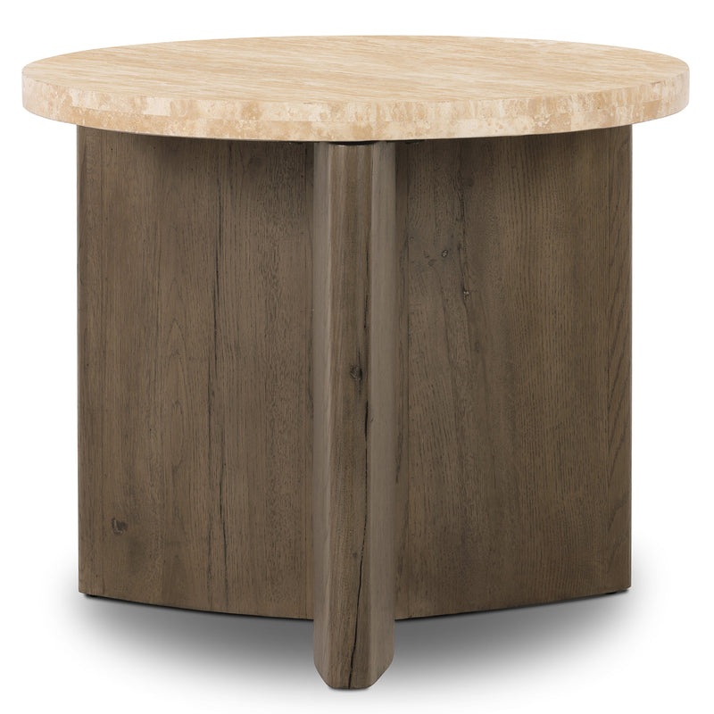 Four Hands Toli Travertine End Table