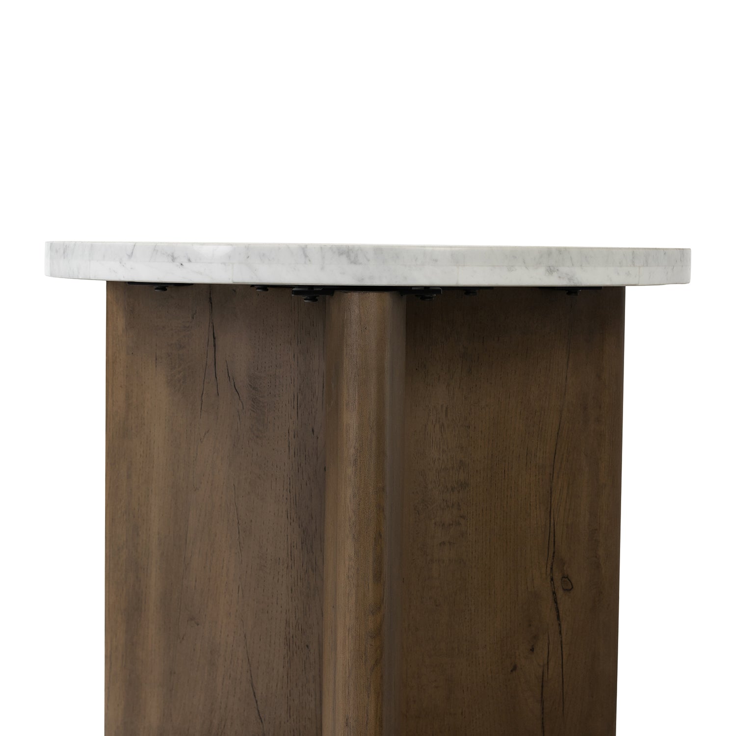 Four Hands Toli White Marble End Table