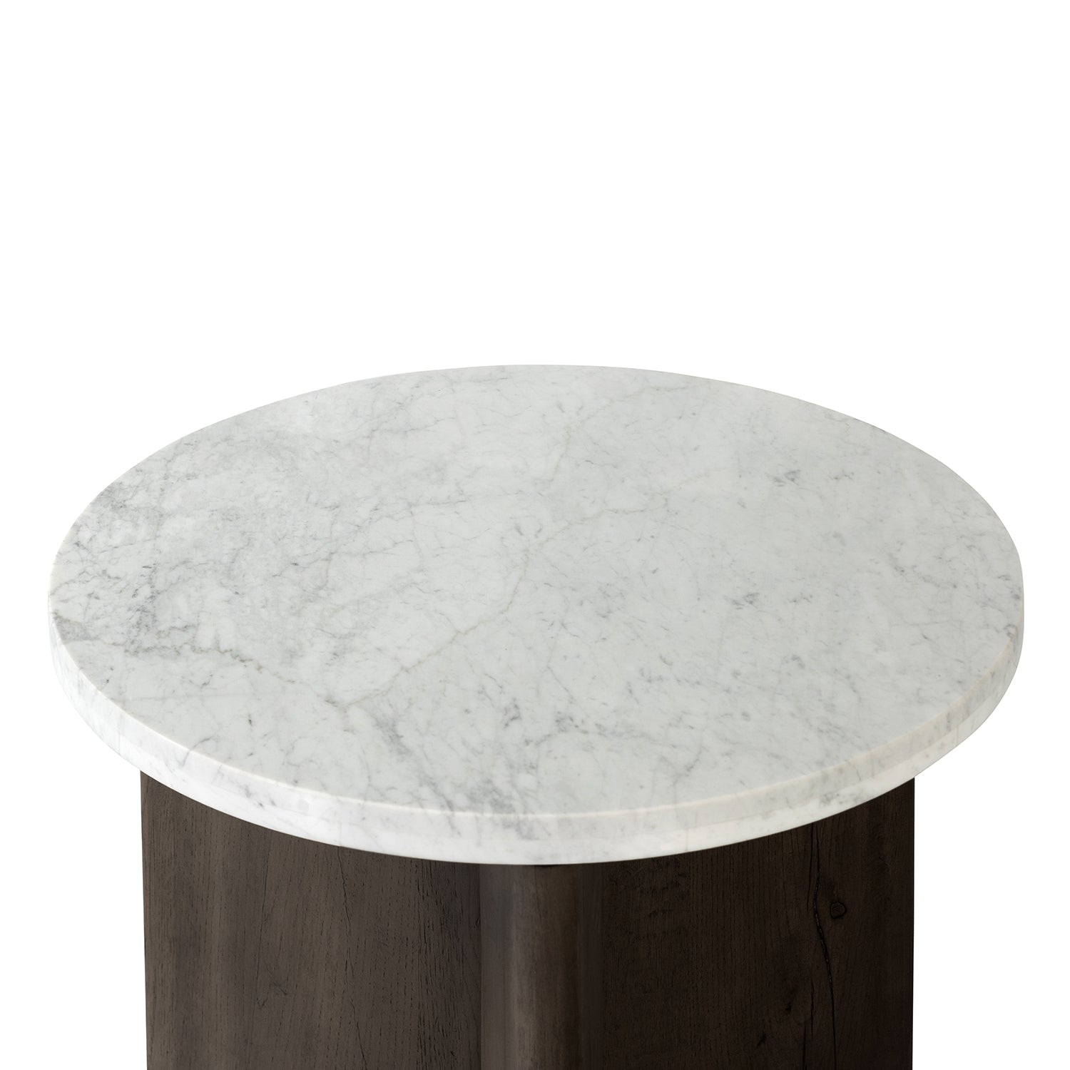 Four Hands Toli White Marble End Table