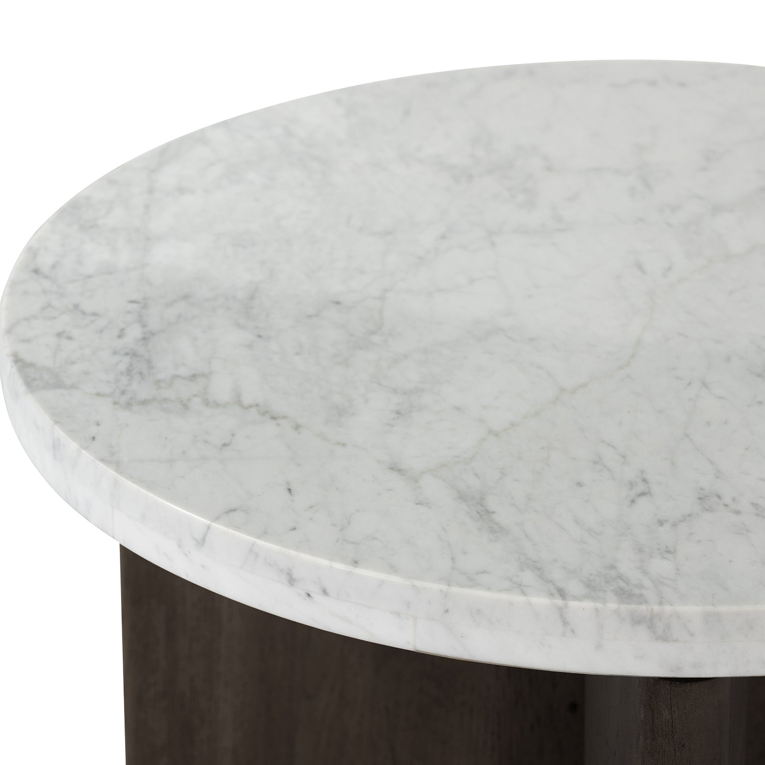 Four Hands Toli White Marble End Table