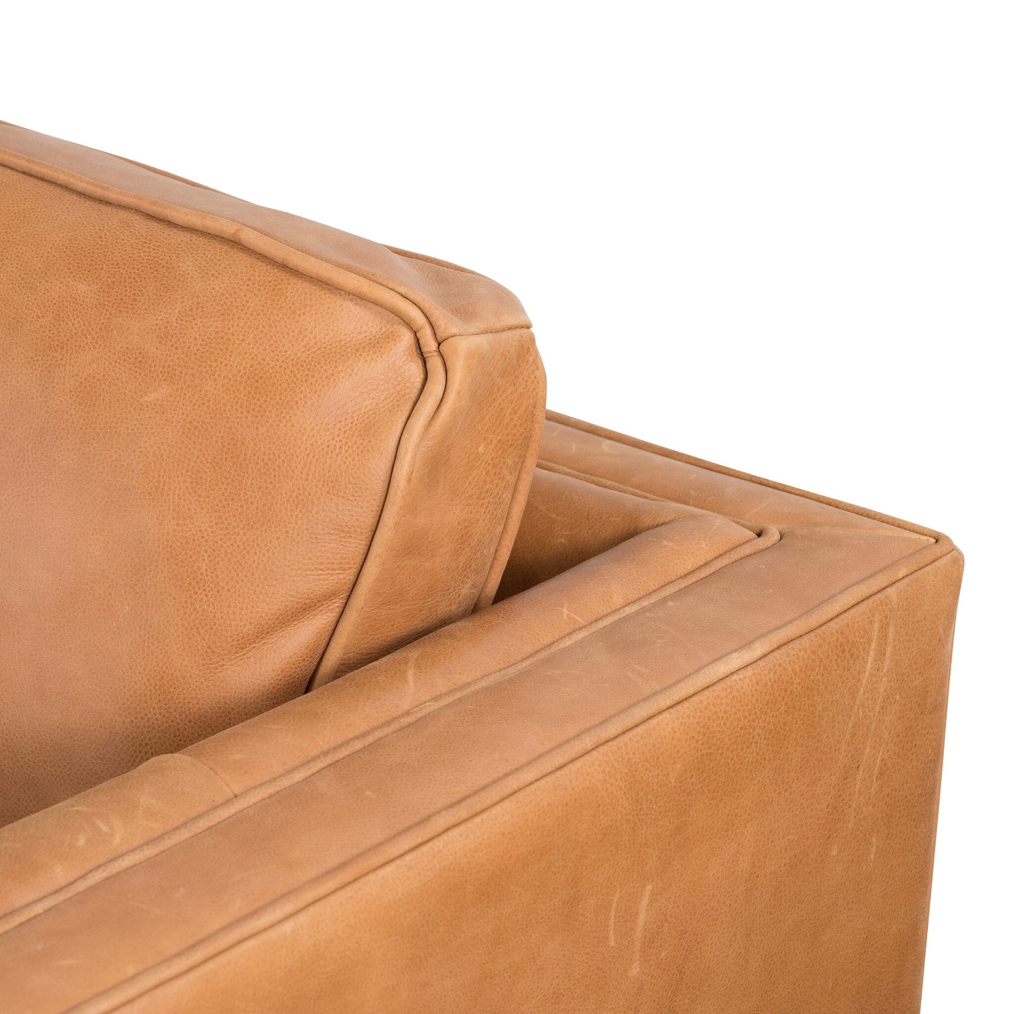 Four Hands Kiera Palermo Cognac Sofa material and finish detail