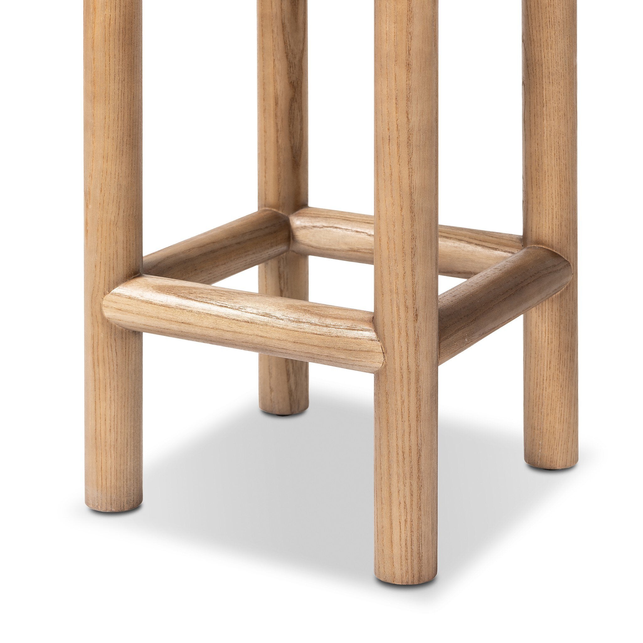 Four Hands Saldino Taupe Shearling Counter Stool texture close-up