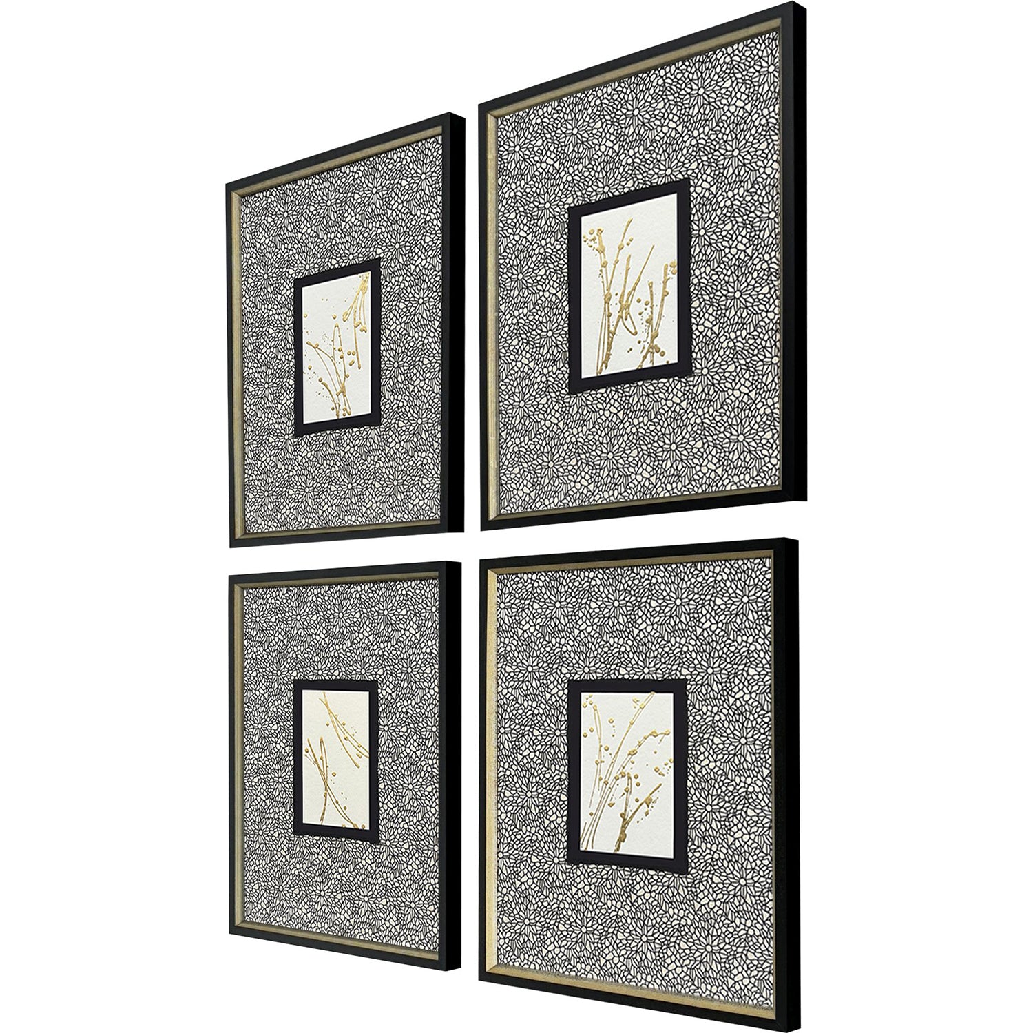 Langdon Liquid Gold II Framed Artwork Set of 4