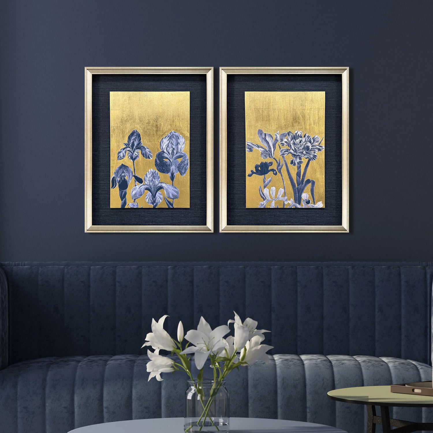 Weinman Blue Iris I Framed Artwork Set of 2