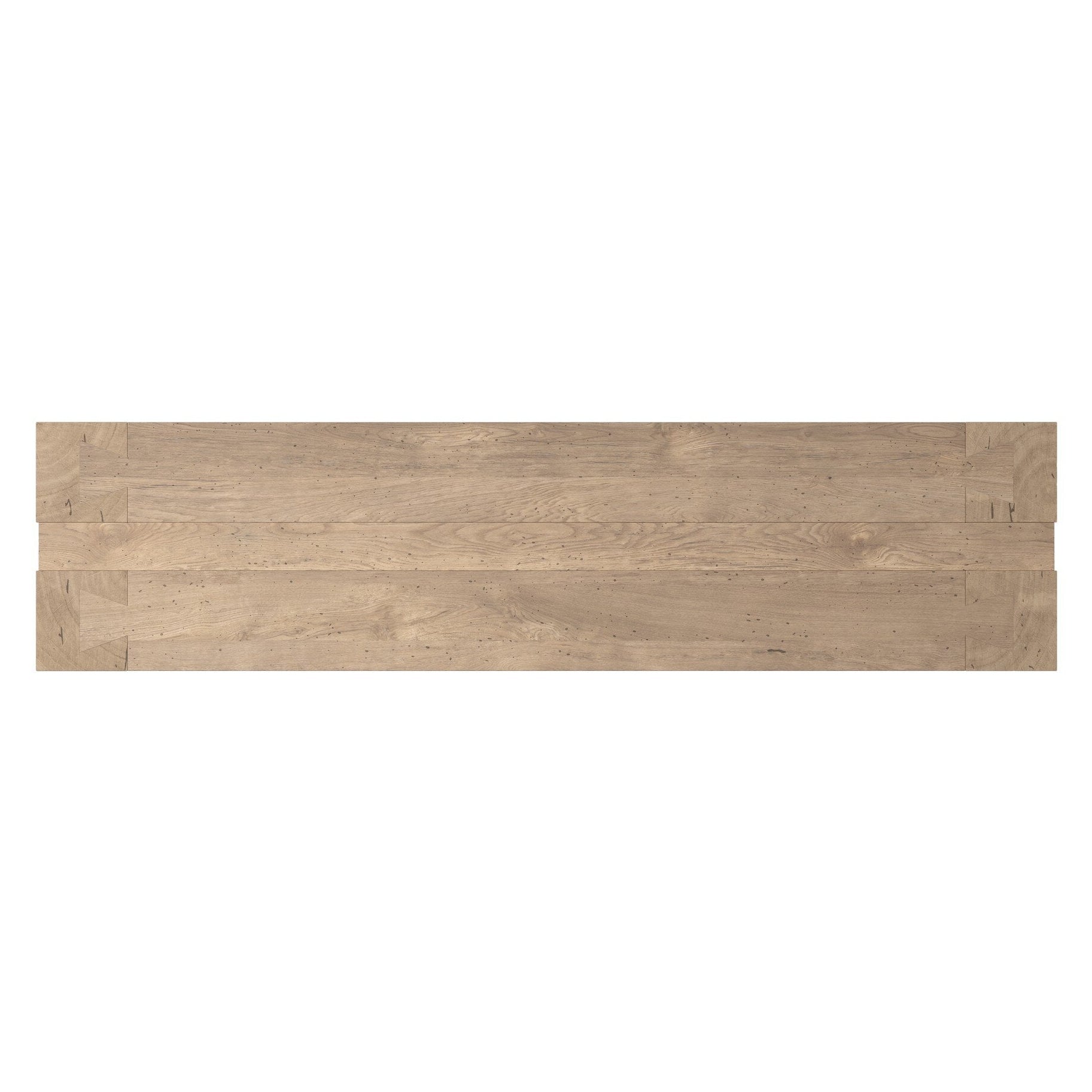 Four Hands Abaso Whitewash Rustic Wormwood Oak Console Table top-down view