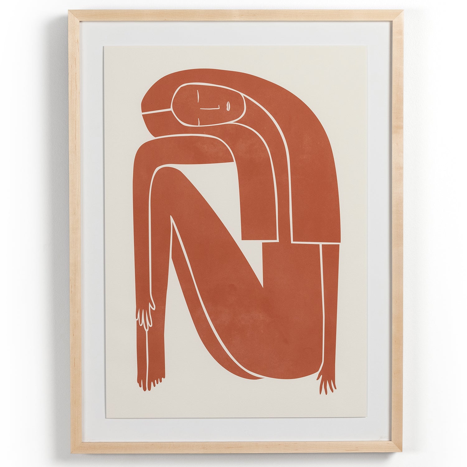 Four Hands Figurative Figure Terracotta Framed Artwork