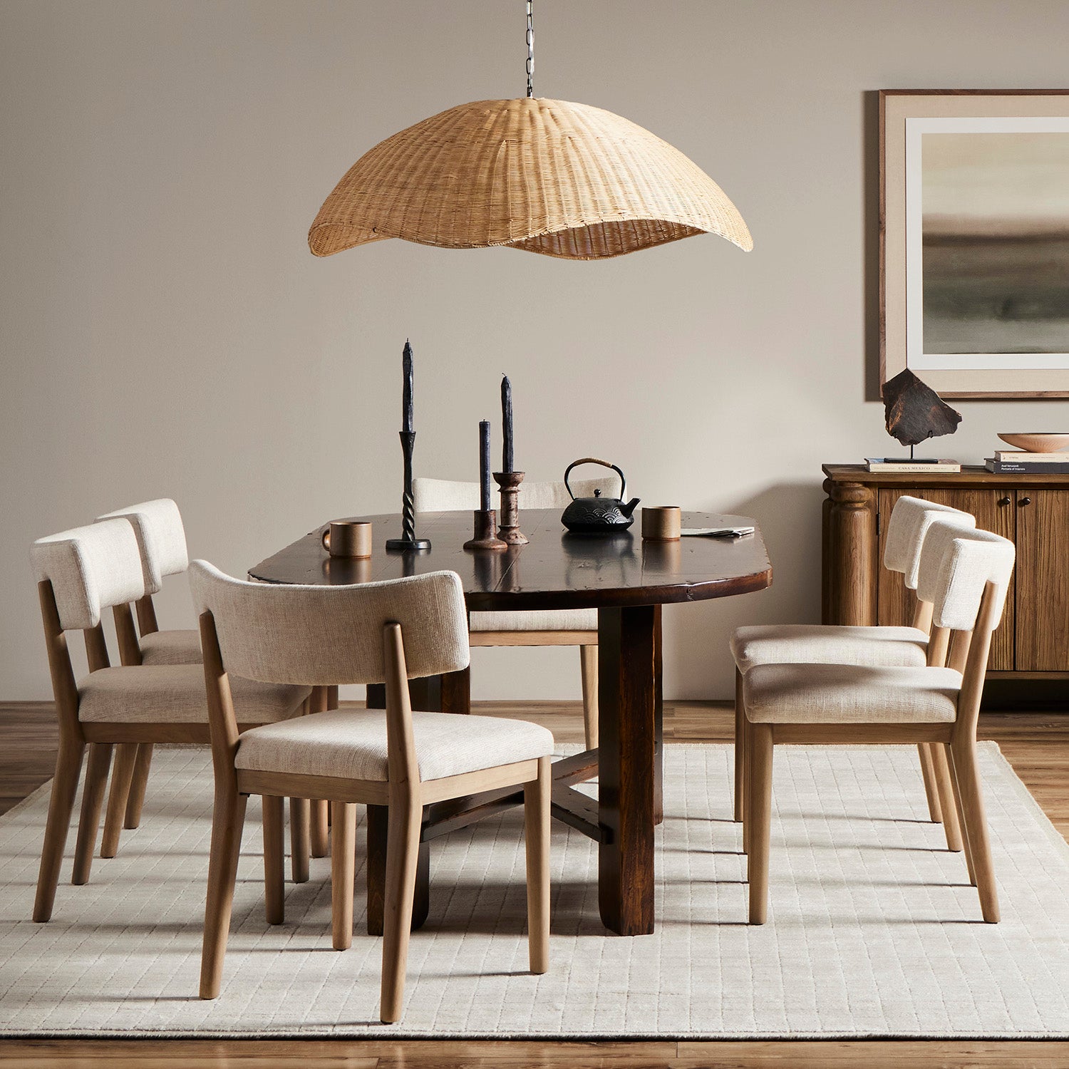 Four Hands Overscale Woven Rattan Pendant