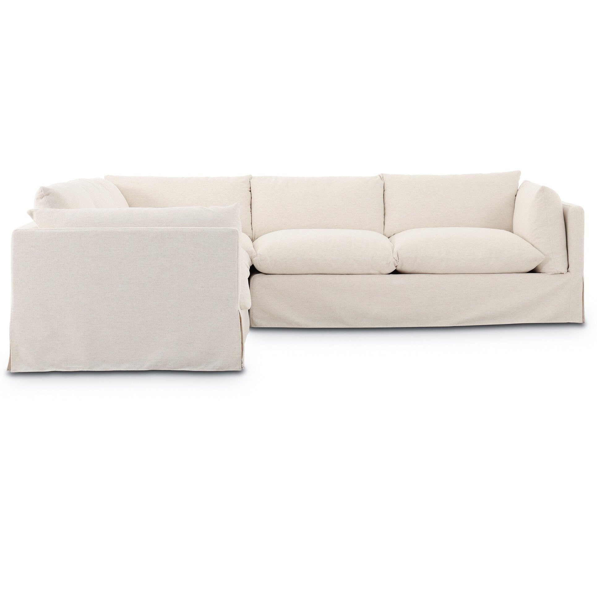 Four Hands Habitat Crypton Nomad Snow 3 Piece Sectional Sofa front view