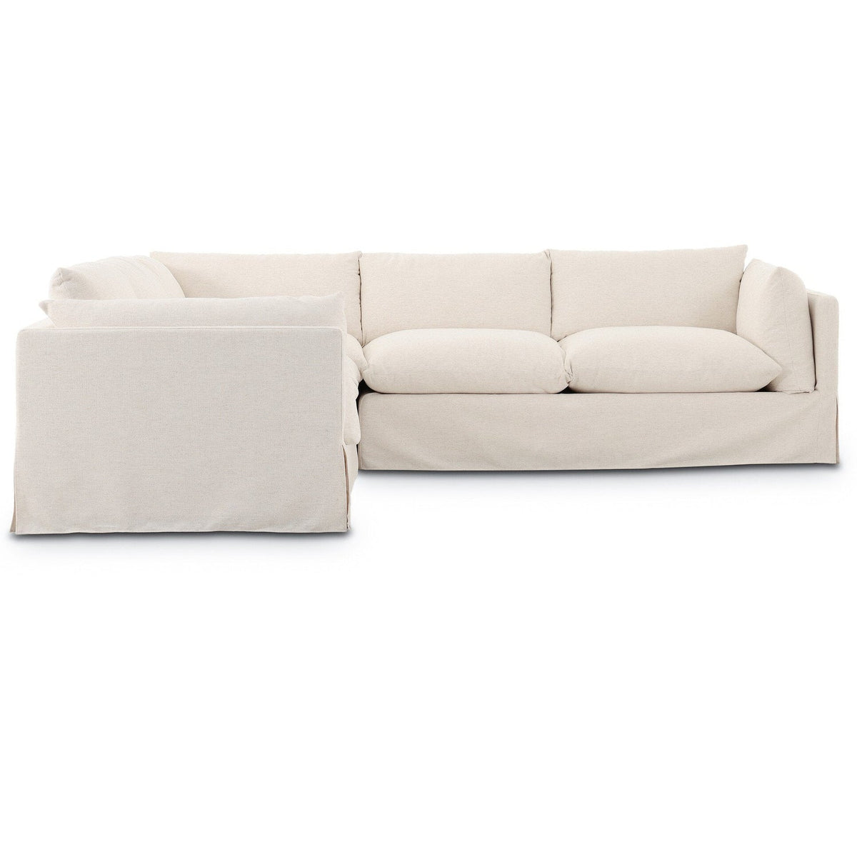 Four Hands Habitat Crypton Nomad Snow 3 Piece Sectional Sofa front view