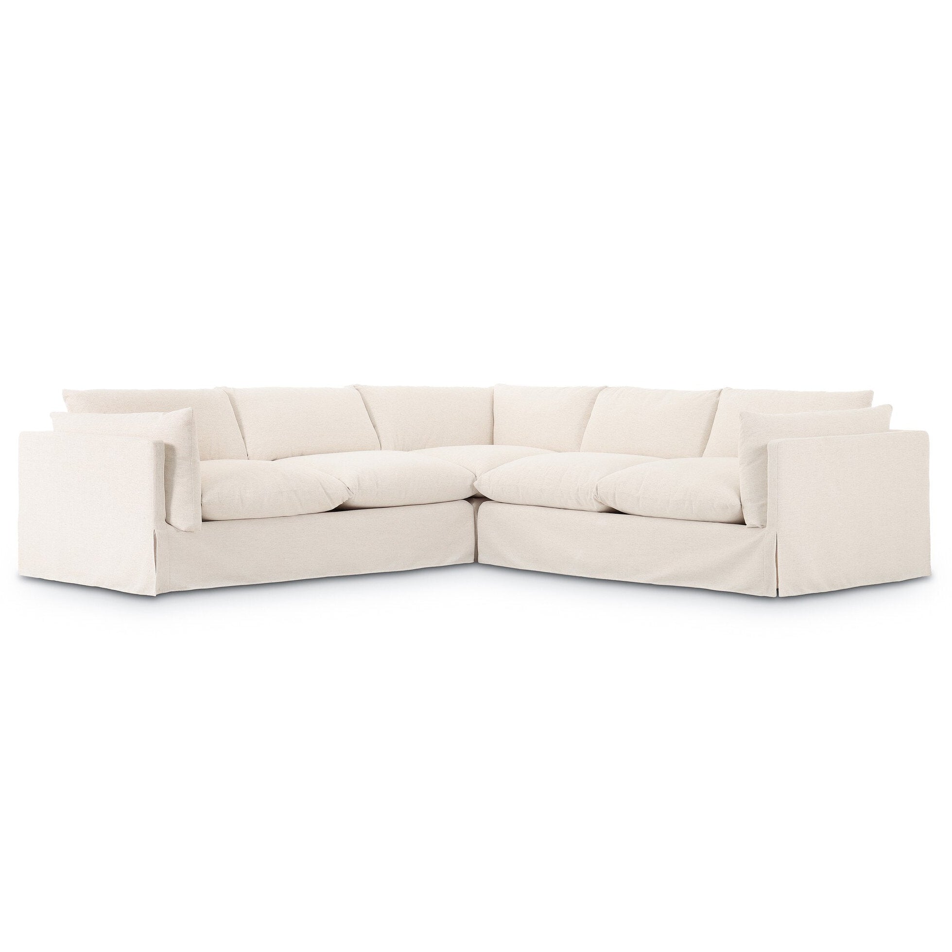 Four Hands Habitat Crypton Nomad Snow 3 Piece Sectional Sofa styled setting
