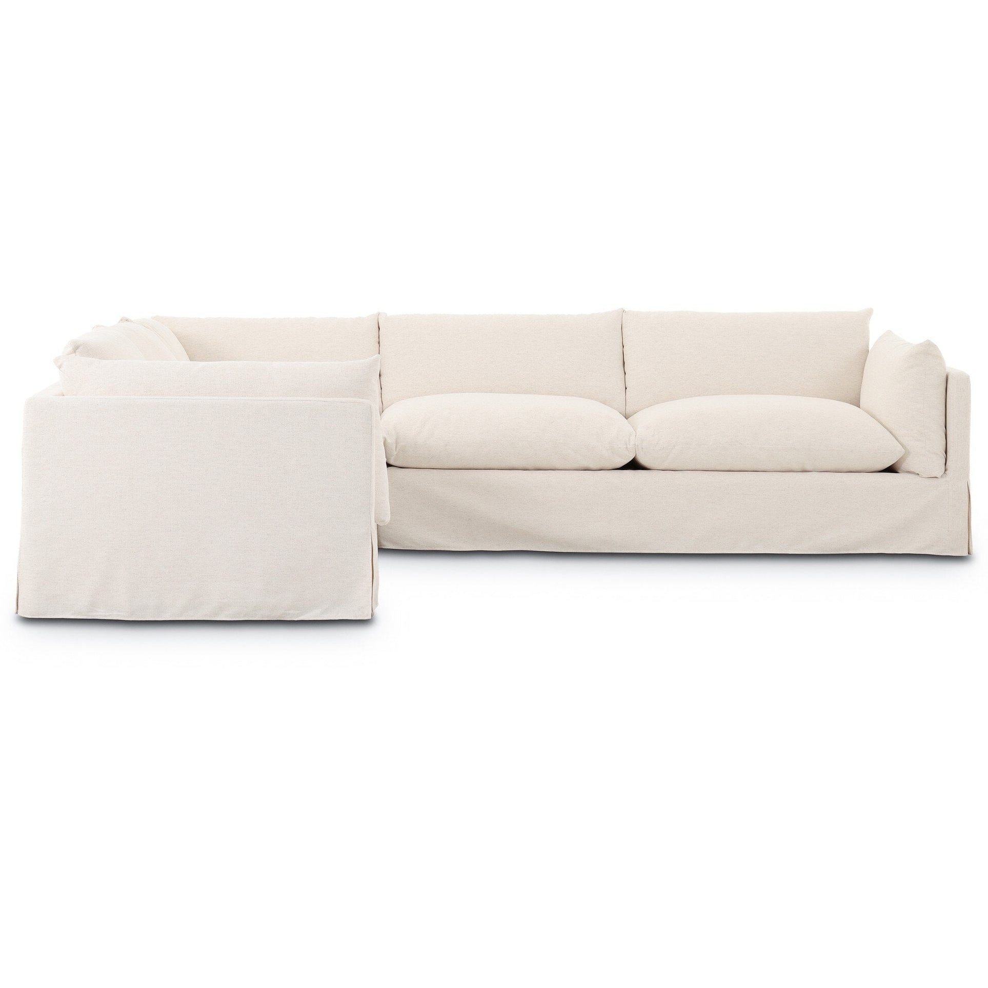 Four Hands Habitat Crypton Nomad Snow 3 Piece Sectional Sofa — front view