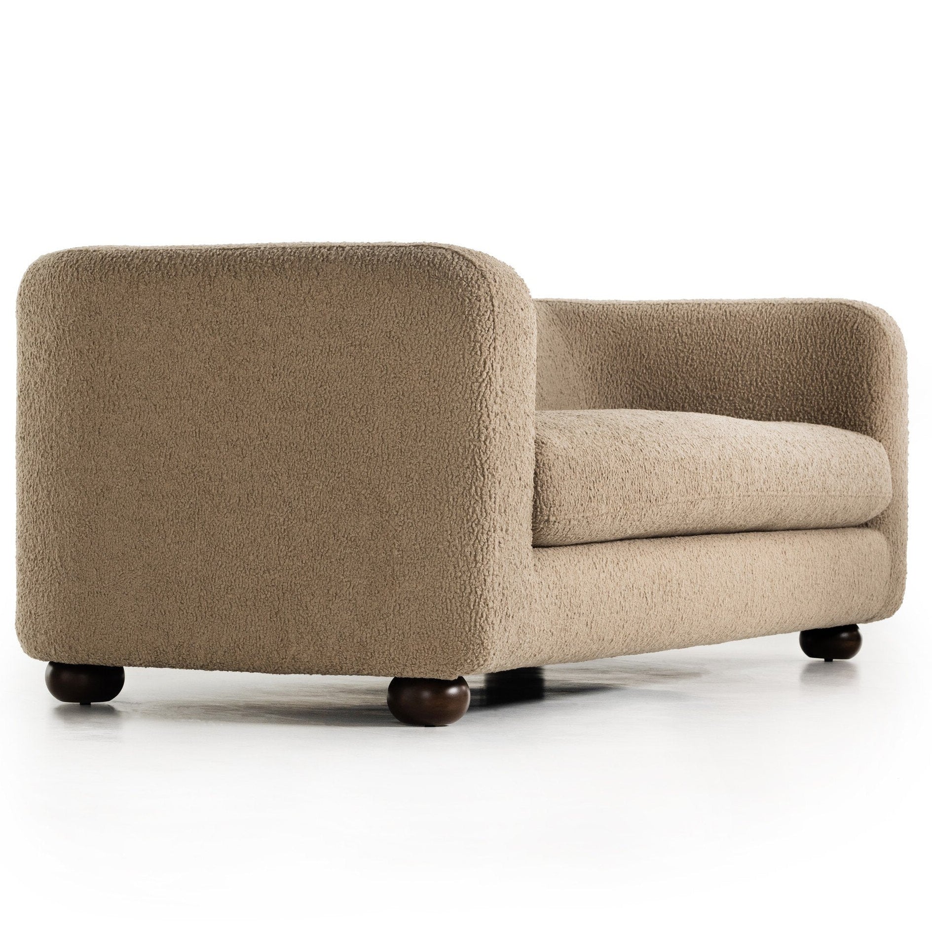 Four Hands Gidget Sheepskin Camel Sofa — close-up of the surface