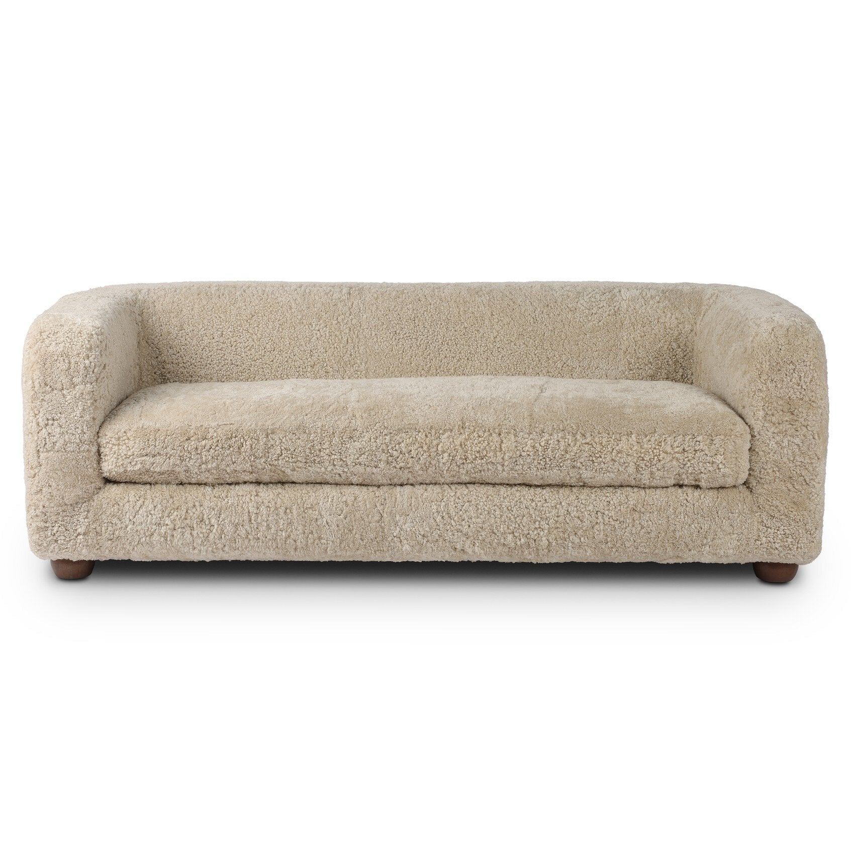 Four Hands Gidget Beige Shearling Sofa — front view