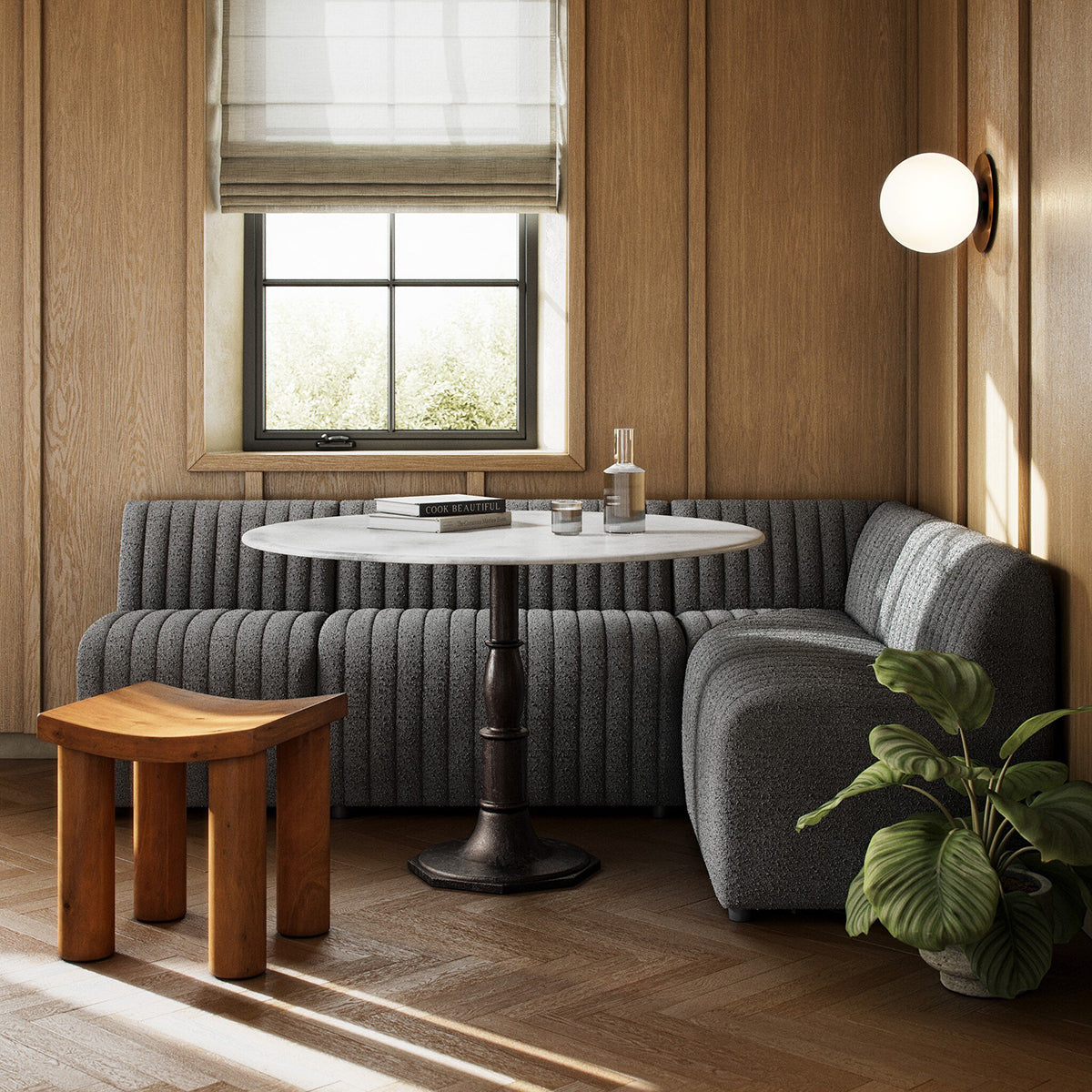 Ess Dining Four Hands Augustine Slipcover L-Shape Dining Banquette