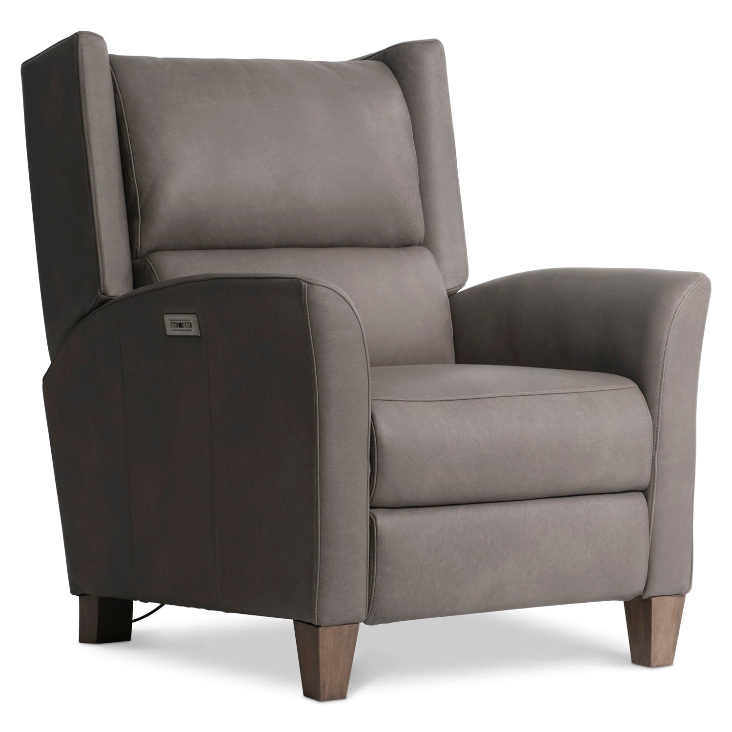 Bernhardt Living Weller Gray Leather Power Motion Chair