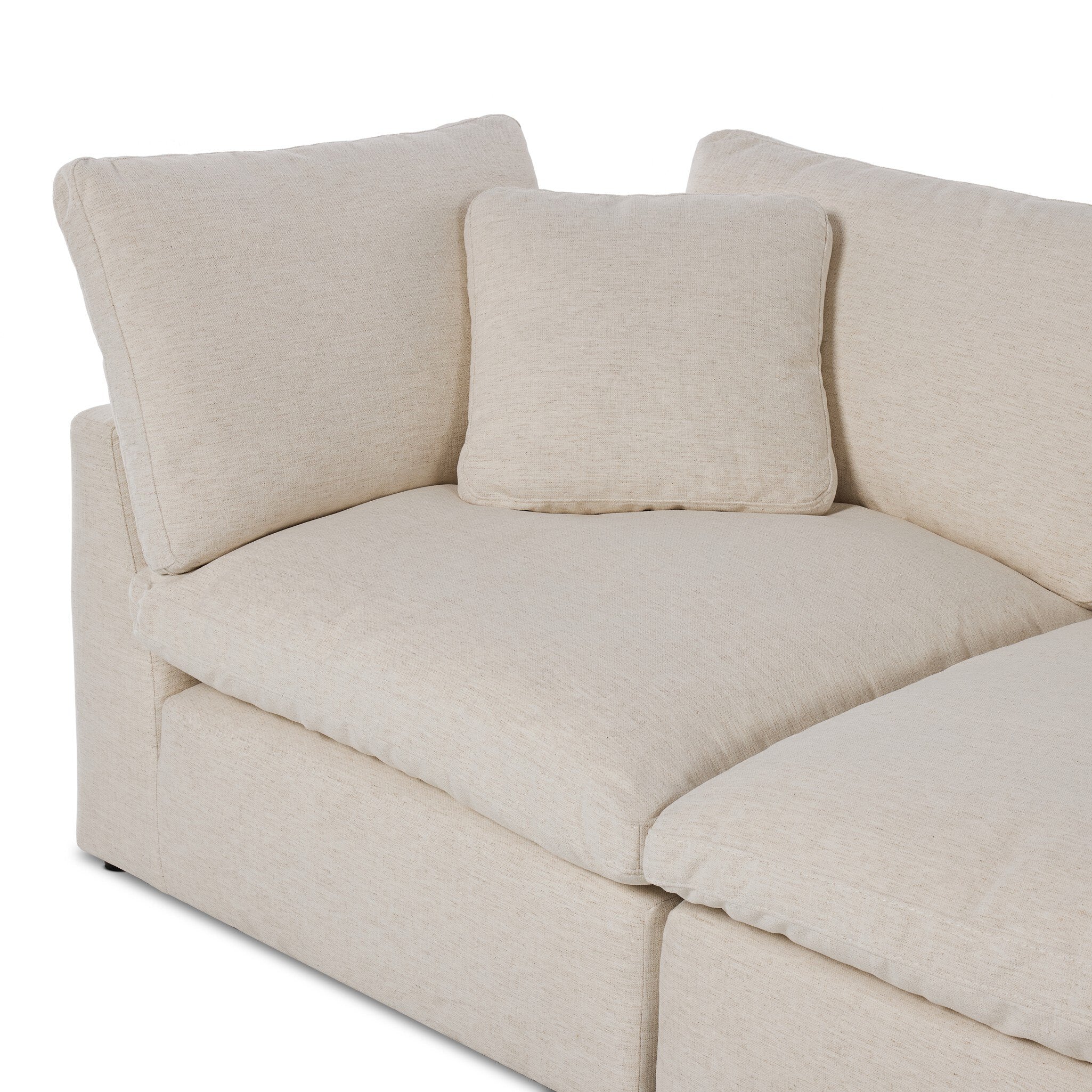 Four Hands Stevie Crypton Nomad Snow 3 Piece Sectional Sofa — edge and joinery detail