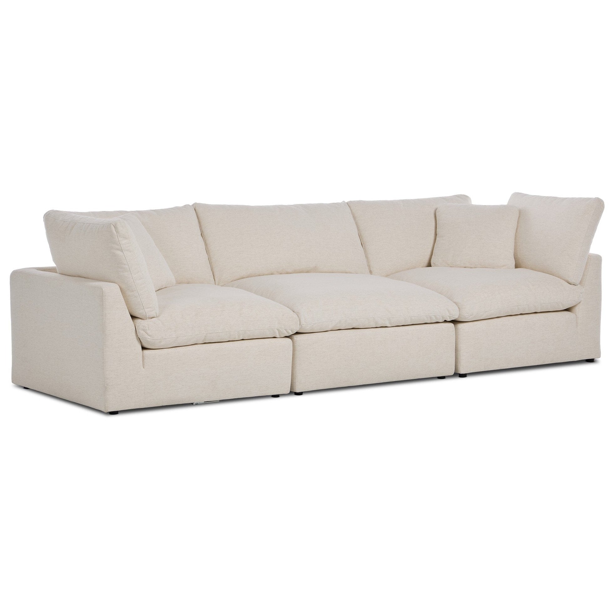 Four Hands Stevie Crypton Nomad Snow 3 Piece Sectional Sofa — styled view