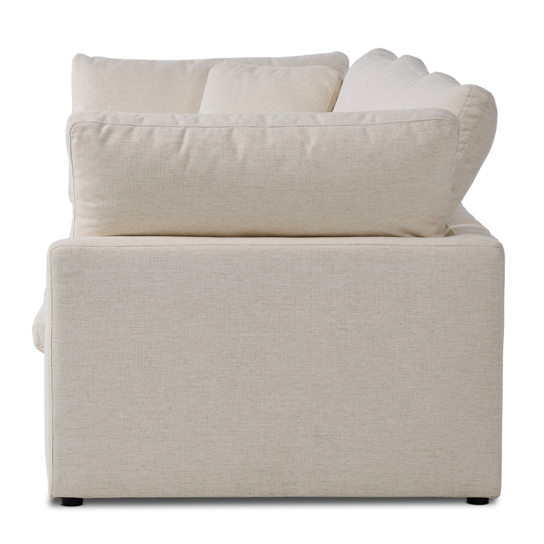 Four Hands Stevie Crypton Nomad Snow 3 Piece Sectional Sofa — side view