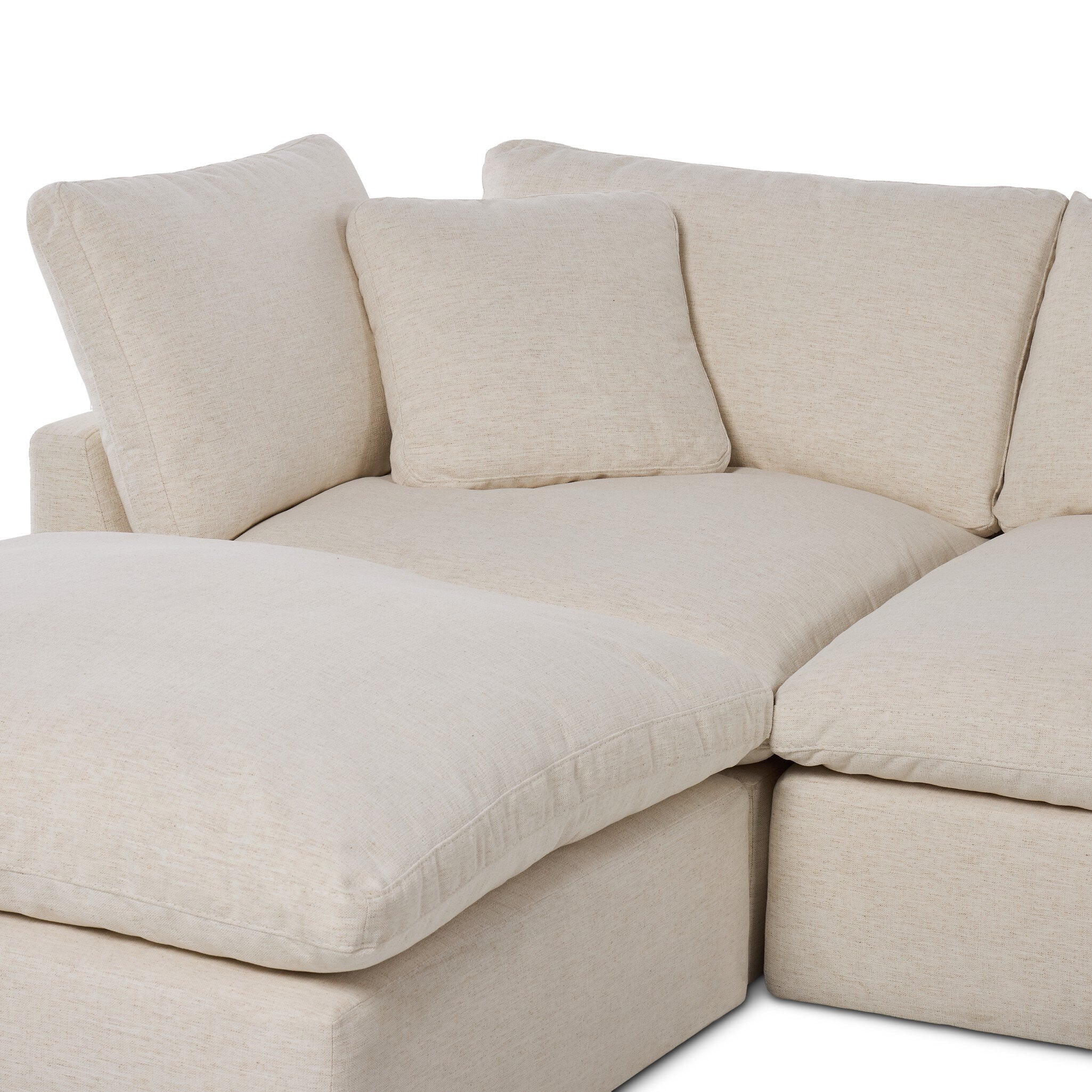 Four Hands Stevie Crypton Nomad Snow 3 Piece Sectional Sofa — edge and joinery detail