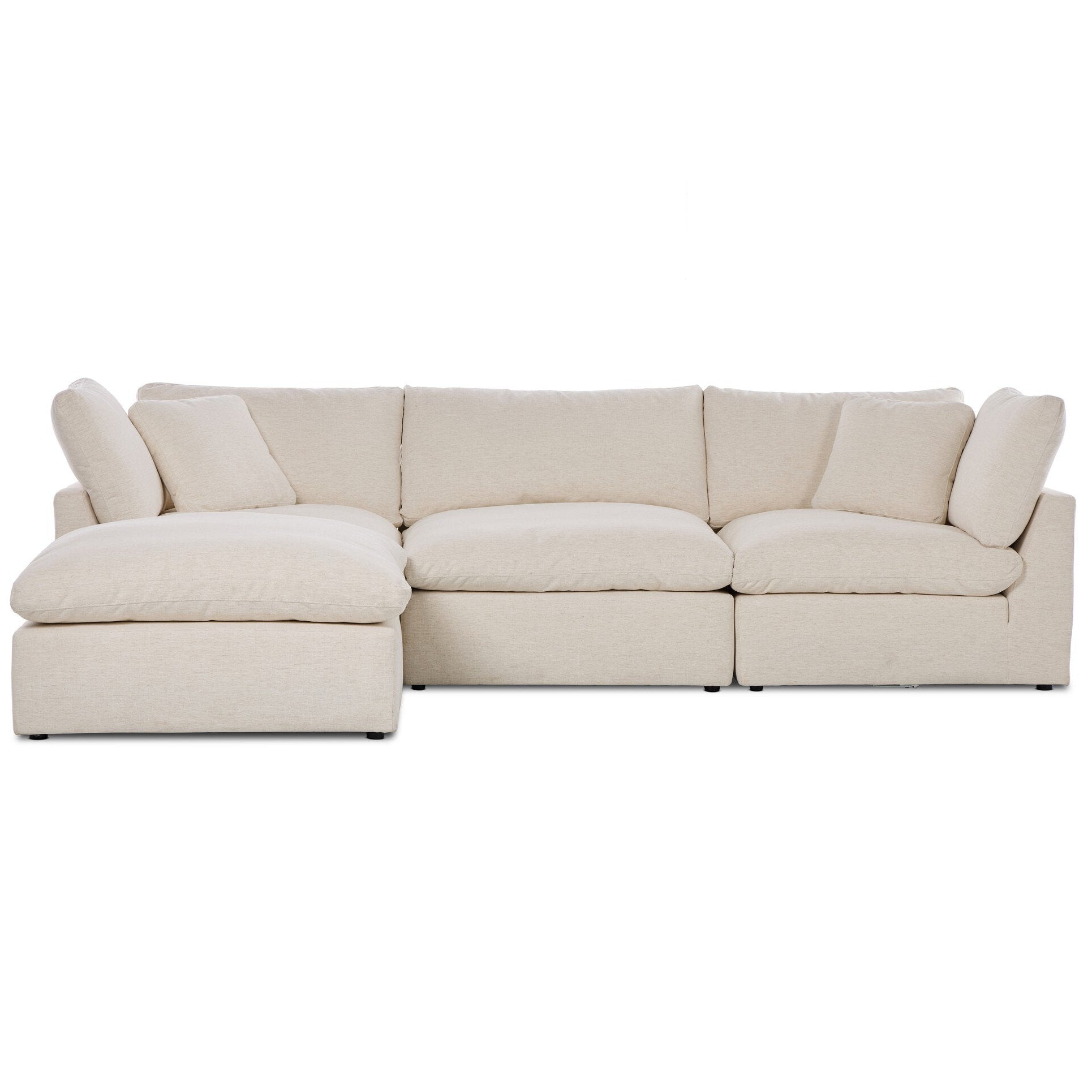 Four Hands Stevie Crypton Nomad Snow 3 Piece Sectional Sofa — front view