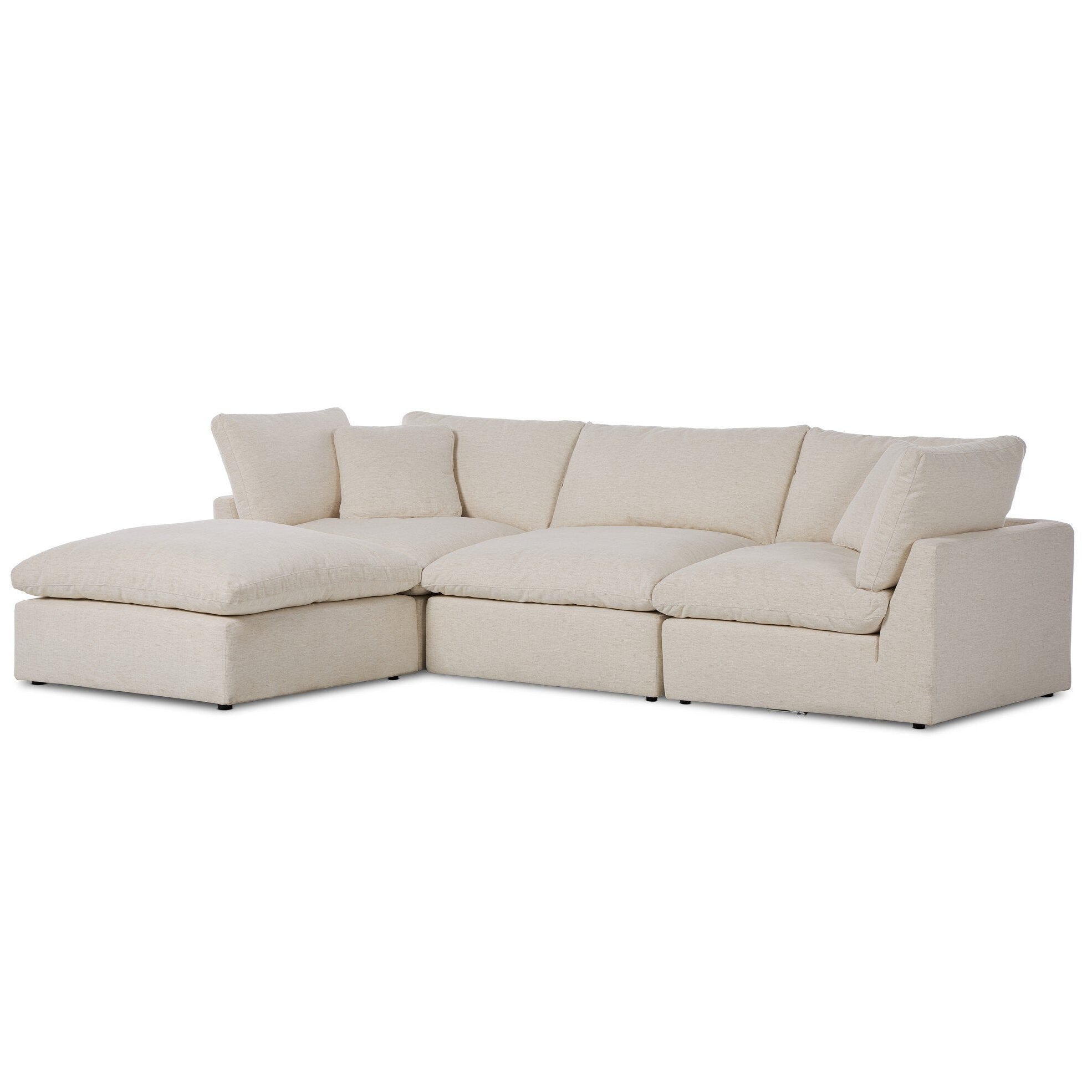 Four Hands Stevie Crypton Nomad Snow 3 Piece Sectional Sofa — styled view