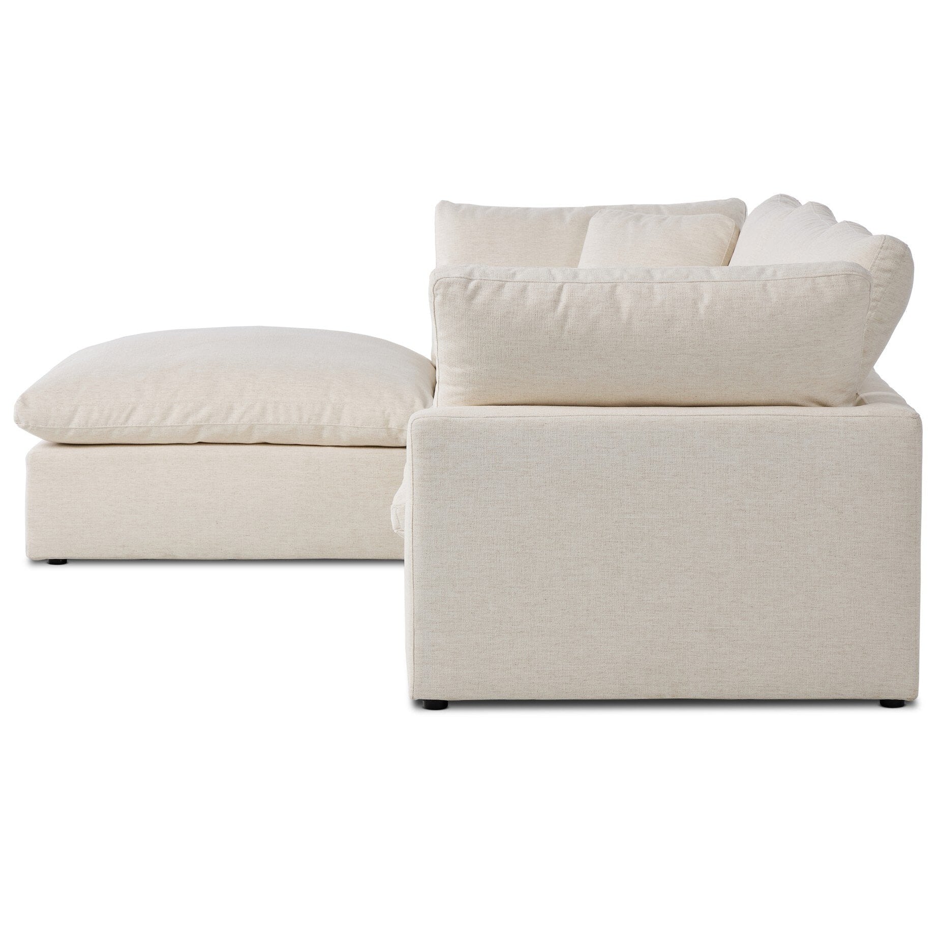 Four Hands Stevie Crypton Nomad Snow 3 Piece Sectional Sofa — side view