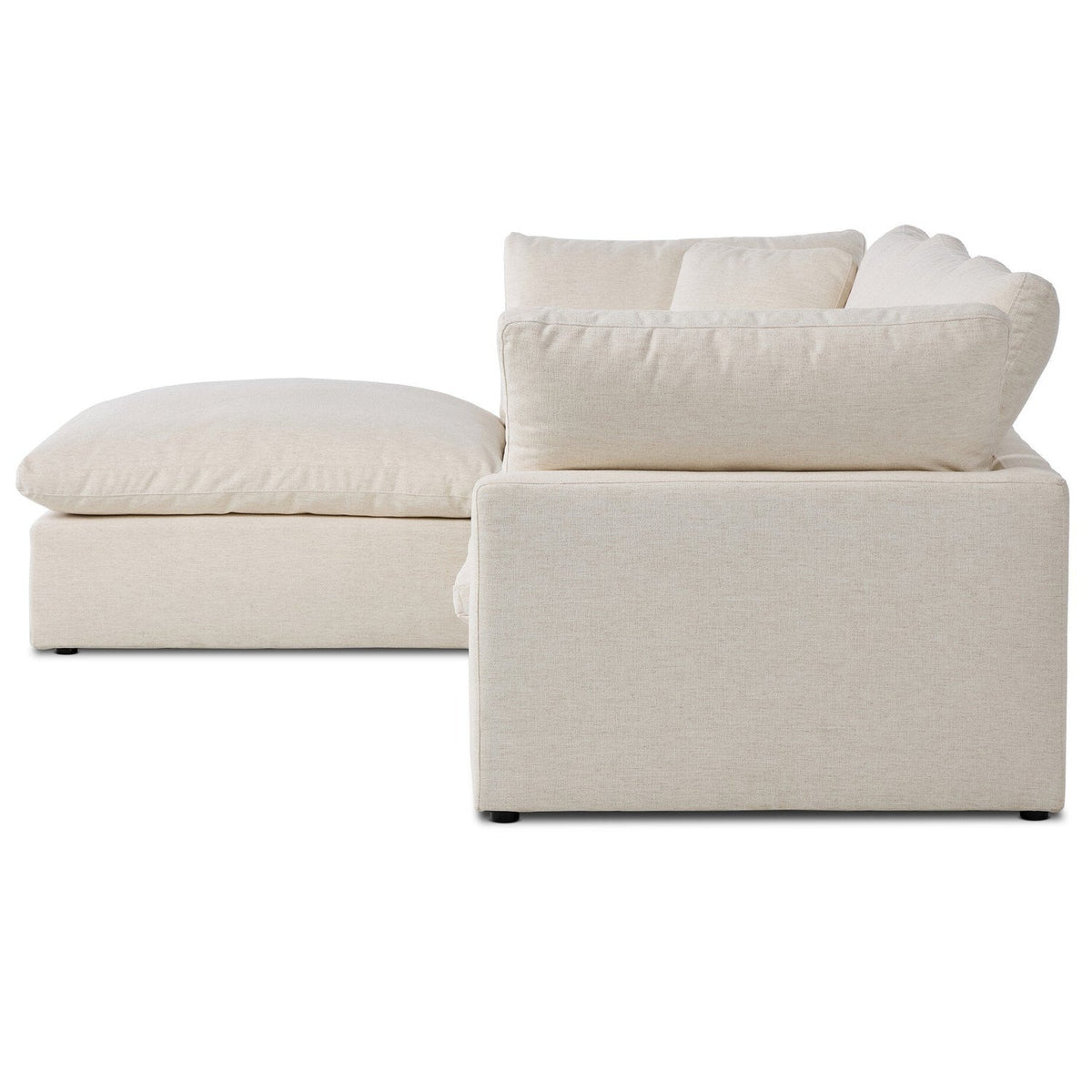 Four Hands Stevie Crypton Nomad Snow 3 Piece Sectional Sofa — side view