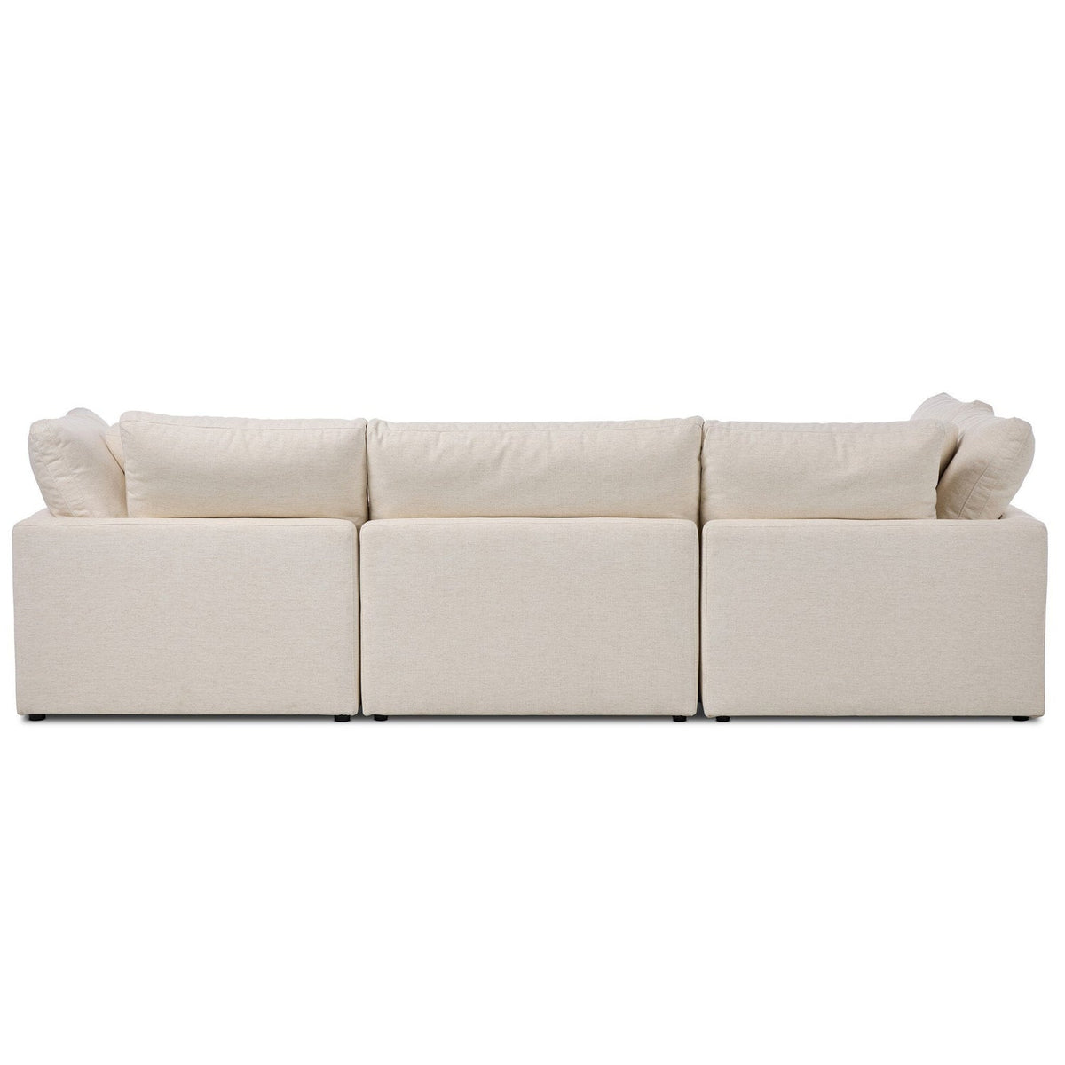 Four Hands Stevie Crypton Nomad Snow 4 Piece Sectional Sofa w/Ottoman — back view