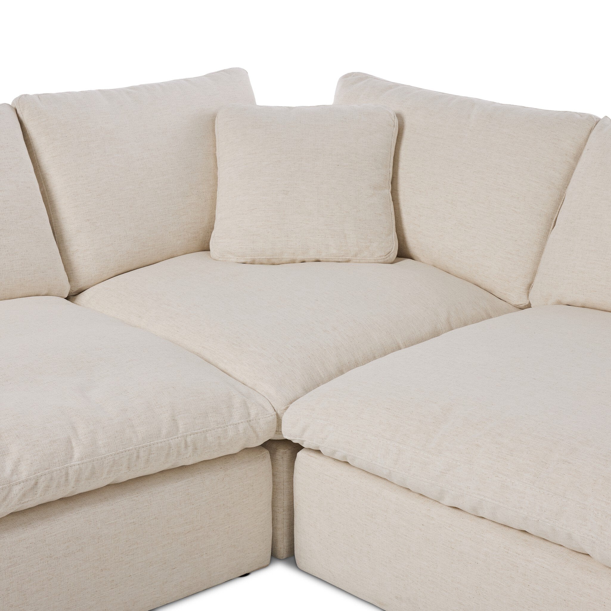 Four Hands Stevie Crypton Nomad Snow 4 Piece Sectional Sofa w/Ottoman — edge and joinery detail