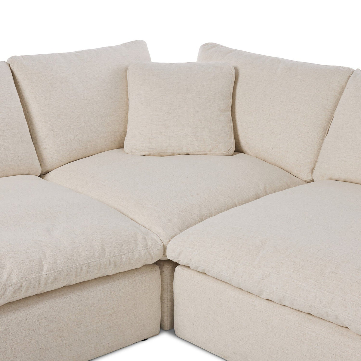 Four Hands Stevie Crypton Nomad Snow 4 Piece Sectional Sofa w/Ottoman — edge and joinery detail