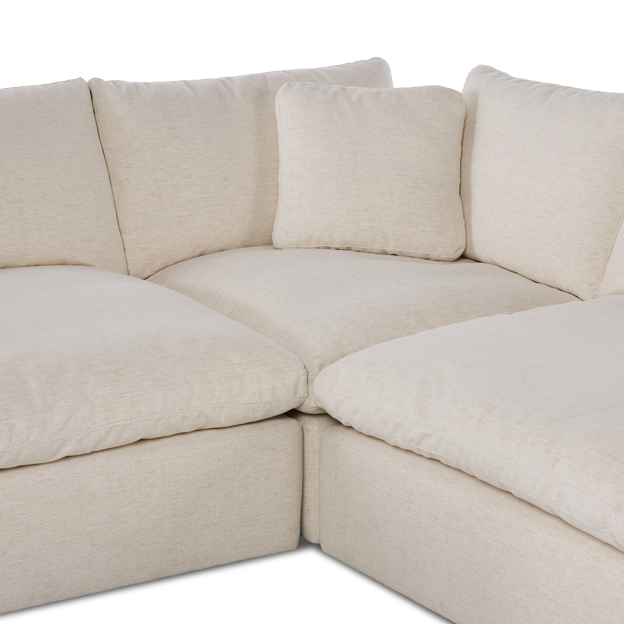 Four Hands Stevie Crypton Nomad Snow 5 Piece Sectional Sofa — edge and joinery detail