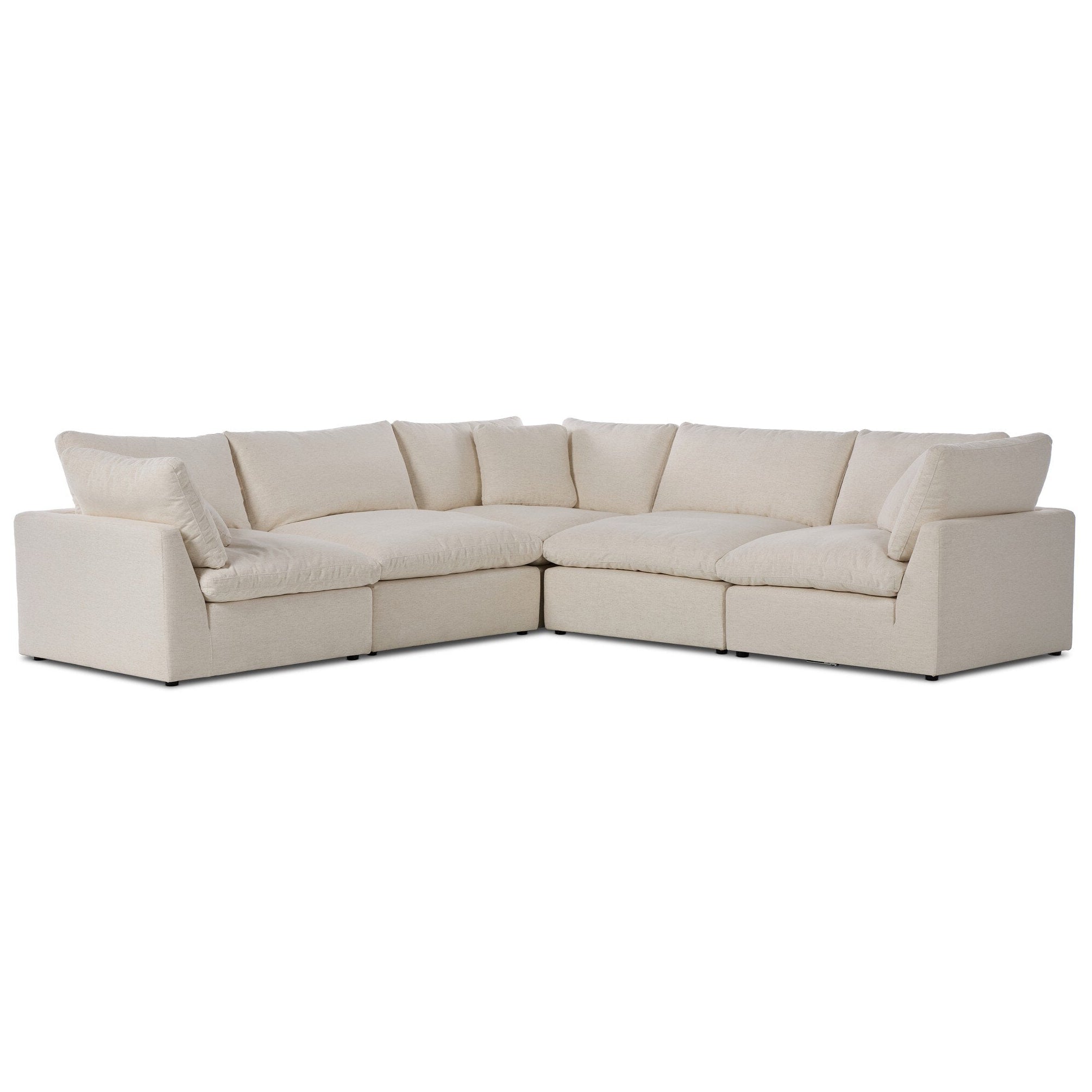 Four Hands Stevie Crypton Nomad Snow 5 Piece Sectional Sofa — styled view