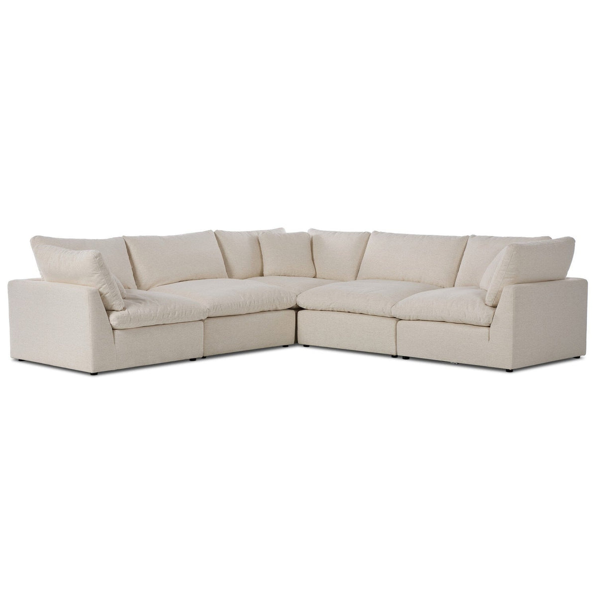 Four Hands Stevie Crypton Nomad Snow 5 Piece Sectional Sofa — styled view